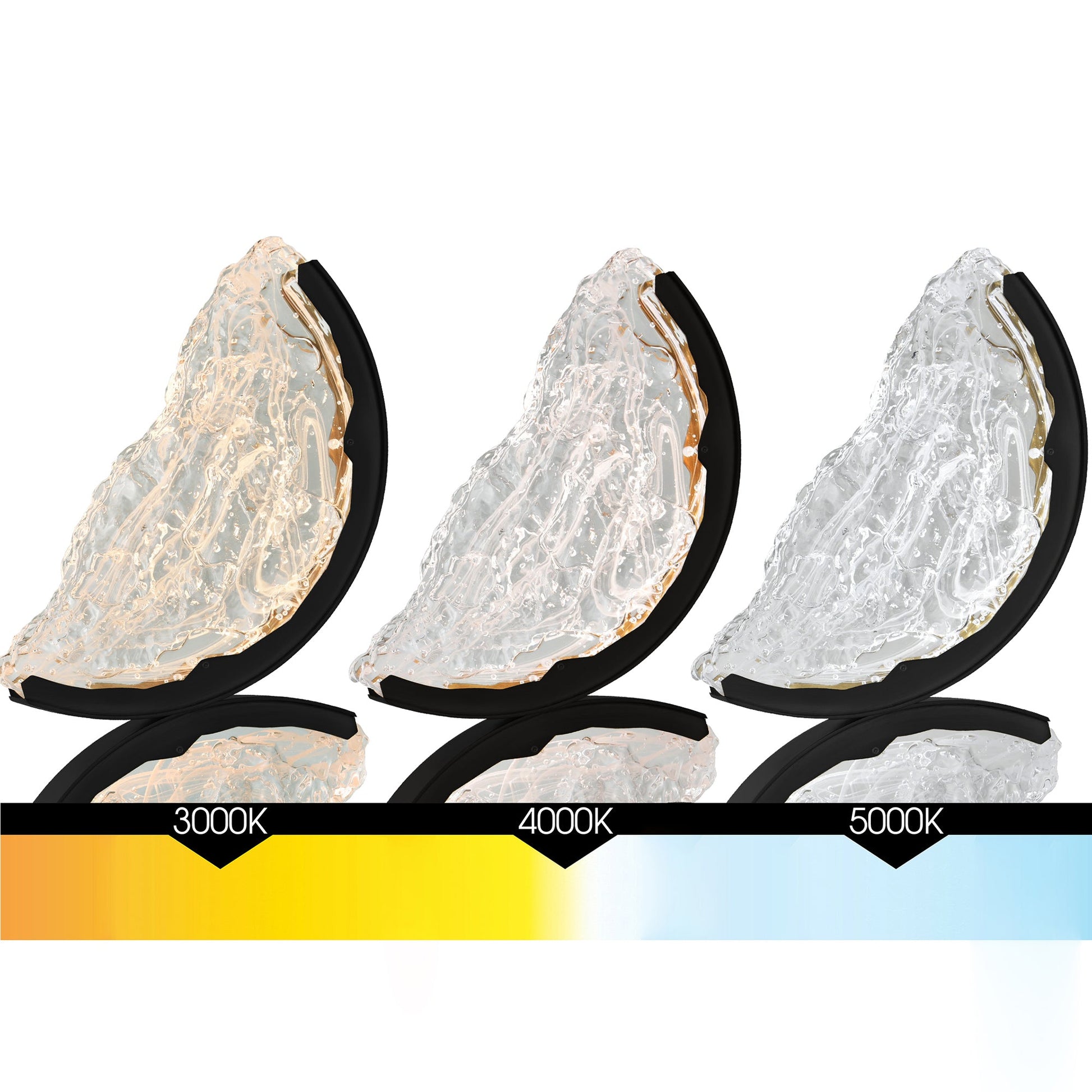 Moon Integrated LED 54in Black Chandelier with Handcrafted Glass - CWI Lighting