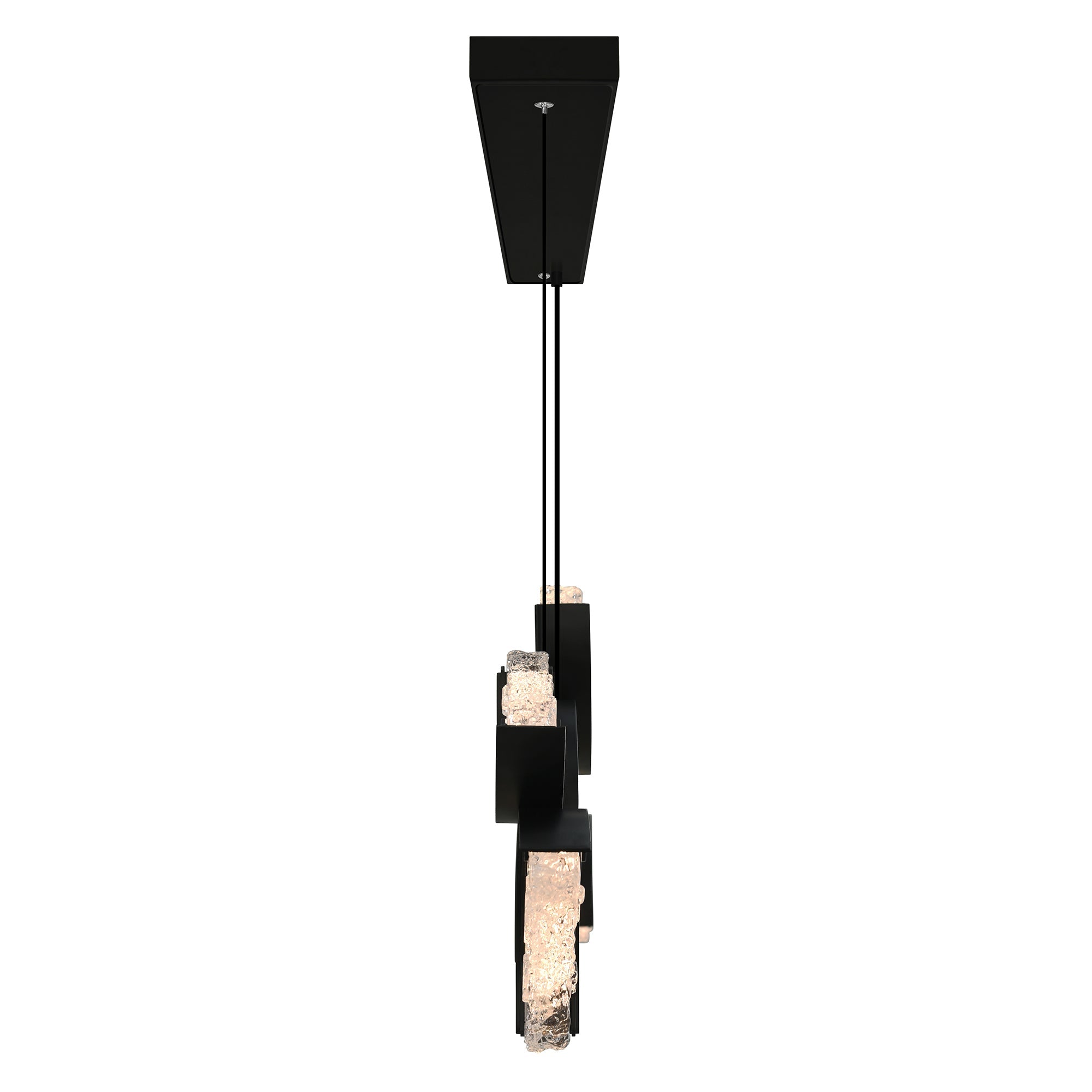 Moon Integrated LED 54in Black Chandelier with Handcrafted Glass - CWI Lighting