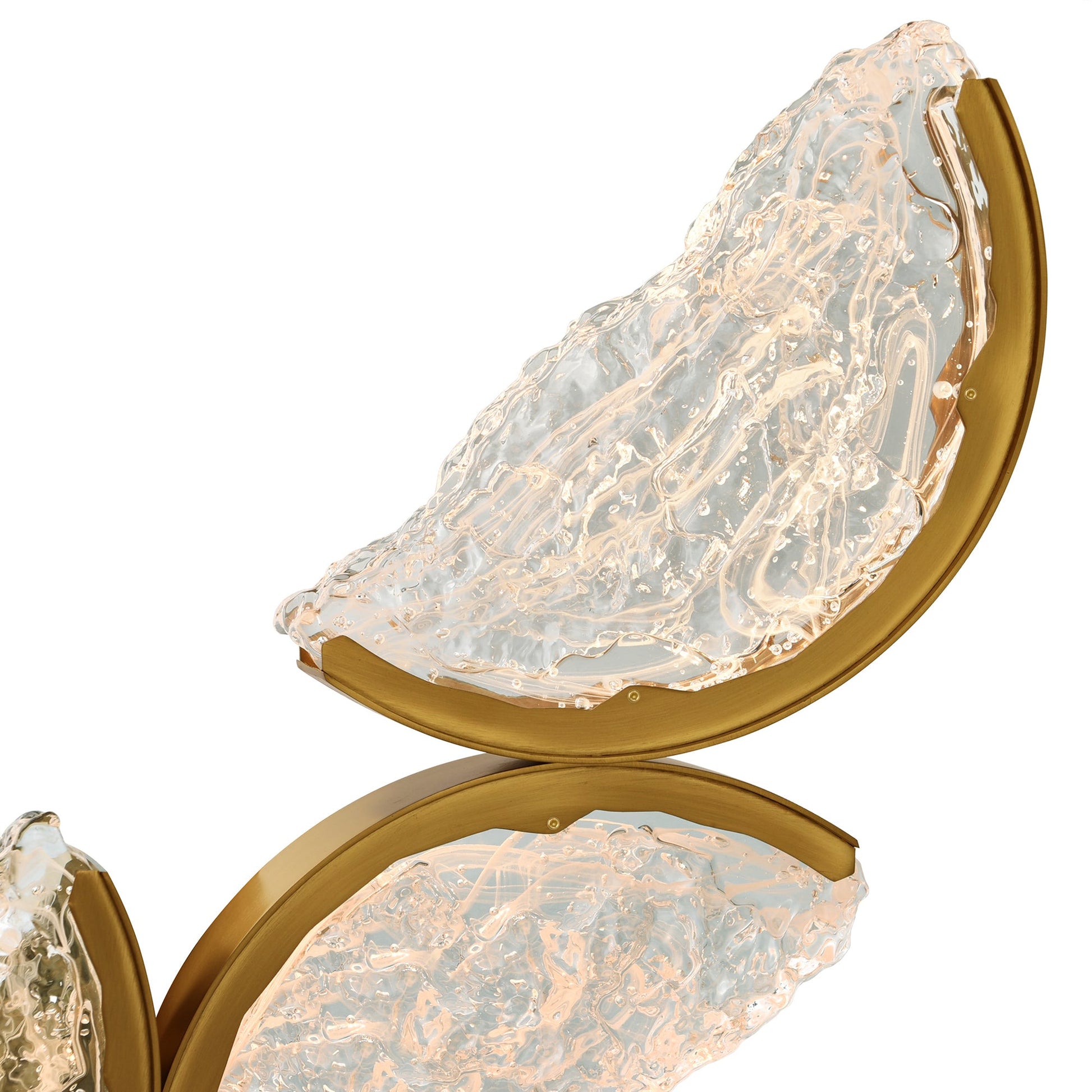 Moon Integrated LED 70in Brass Chandelier with Handcrafted Glass - CWI Lighting