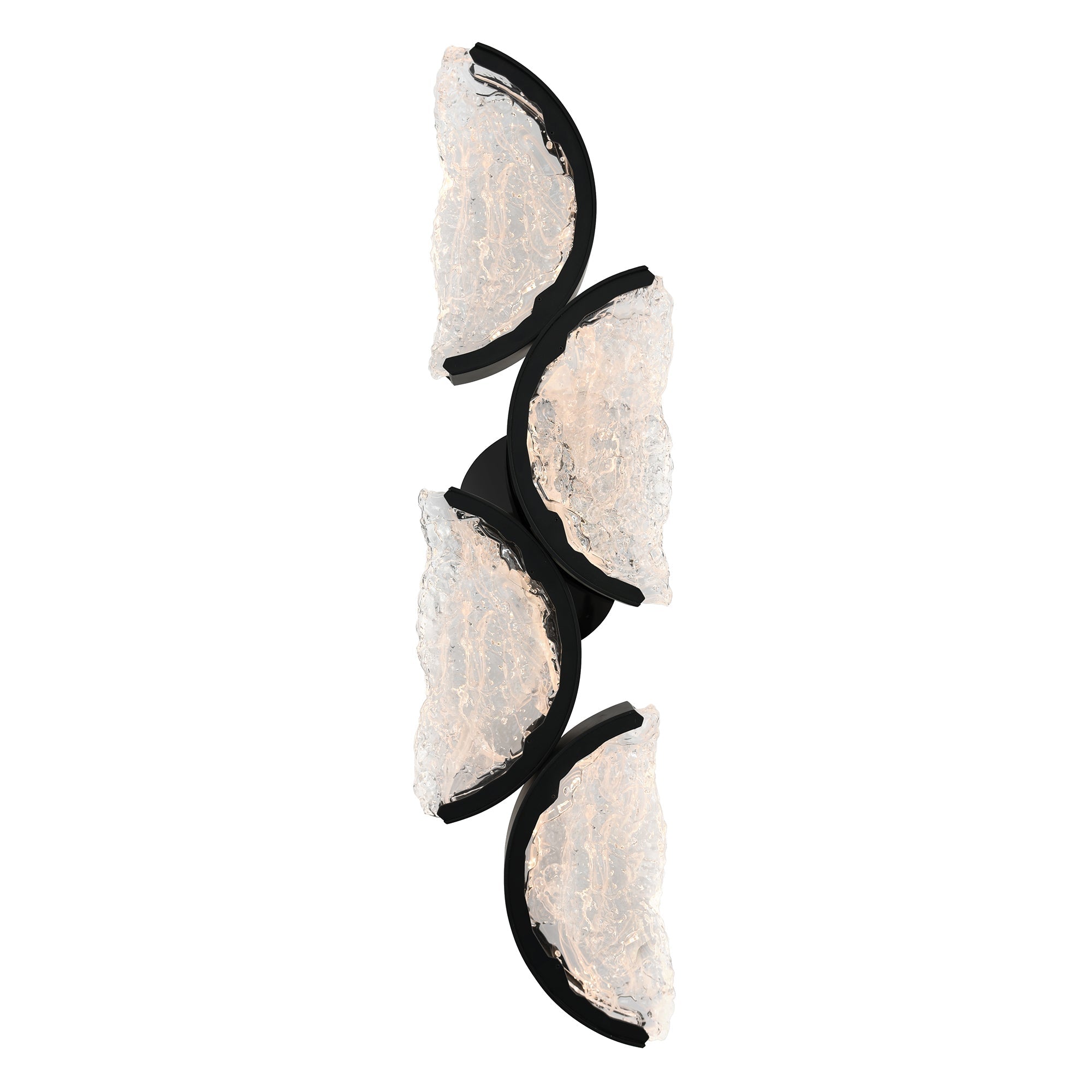 Moon Integrated LED 8in Black Wall Light with Handcrafted Glass - CWI Lighting