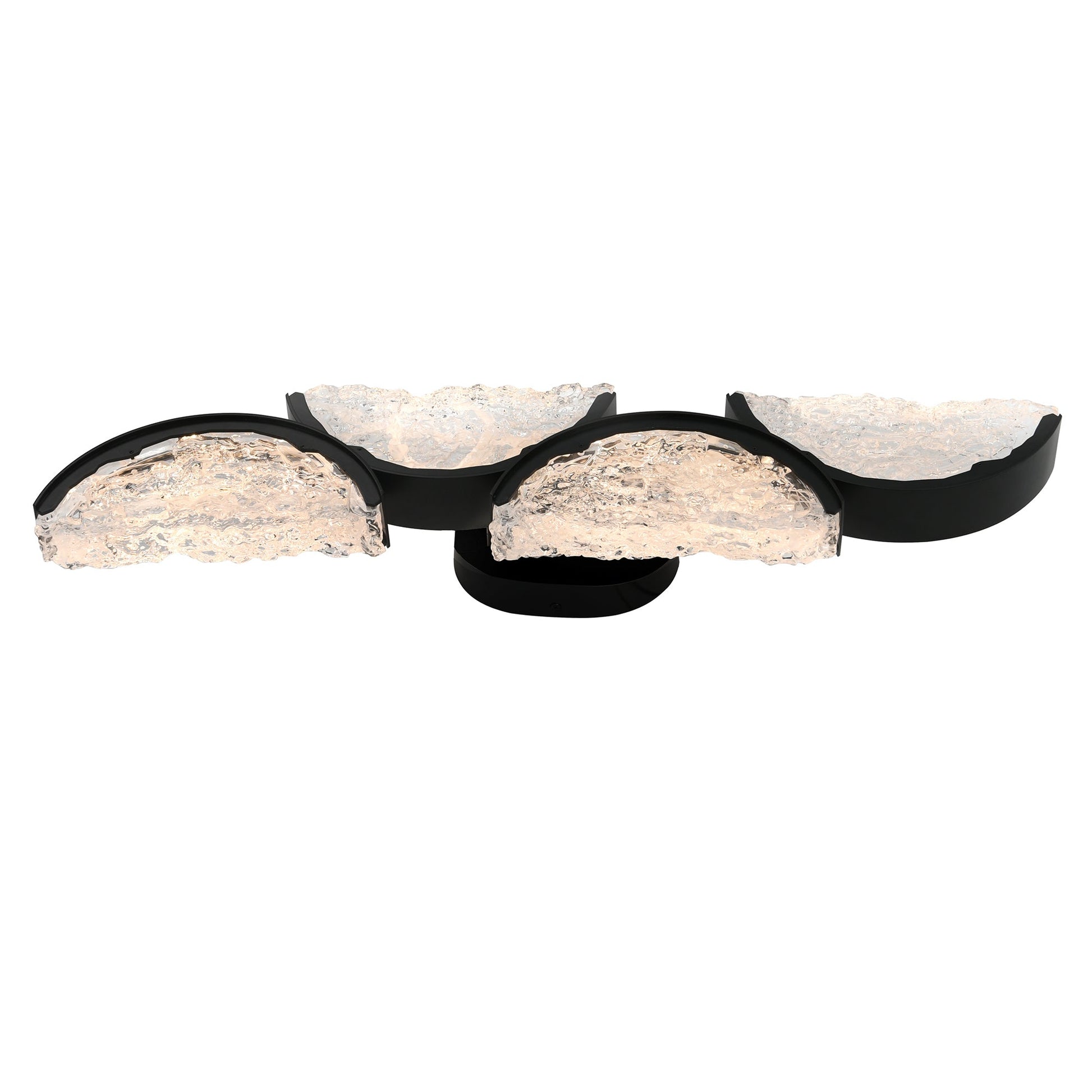 Moon Integrated LED 8in Black Wall Light with Handcrafted Glass - CWI Lighting