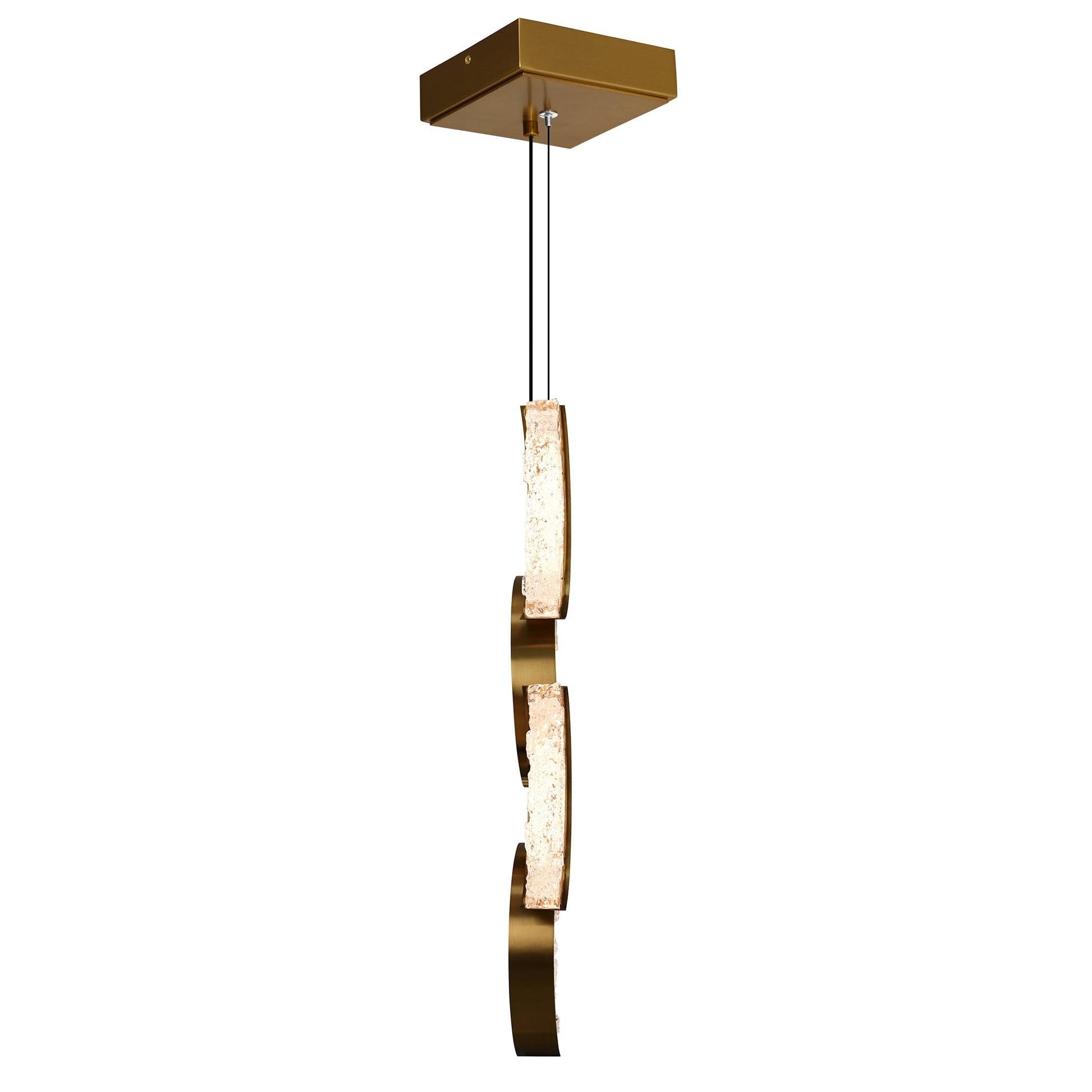 Moon Integrated LED 8in Brass Mini Pendant with Handcrafted Glass - CWI Lighting