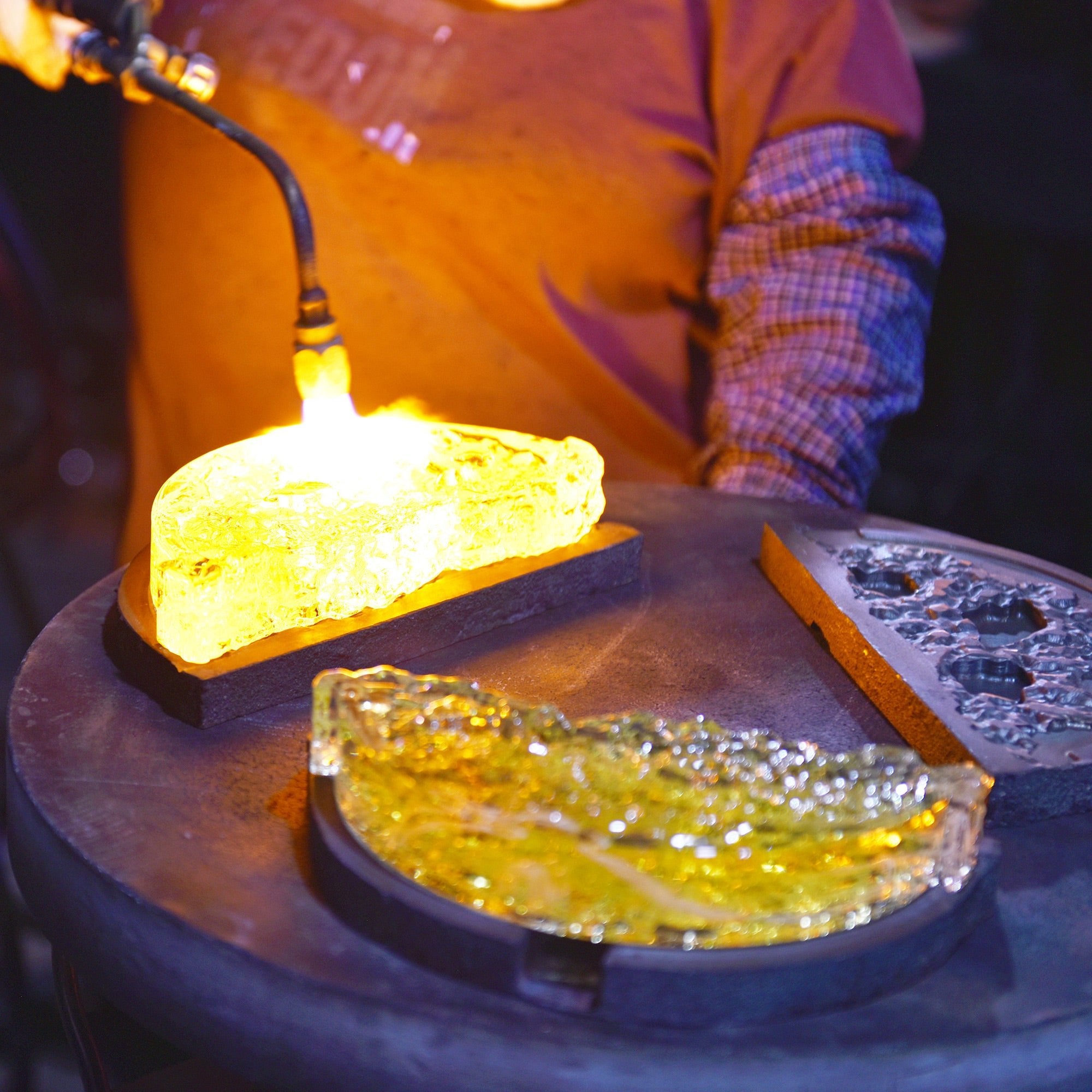 Moon Integrated LED 8in Brass Mini Pendant with Handcrafted Glass - CWI Lighting