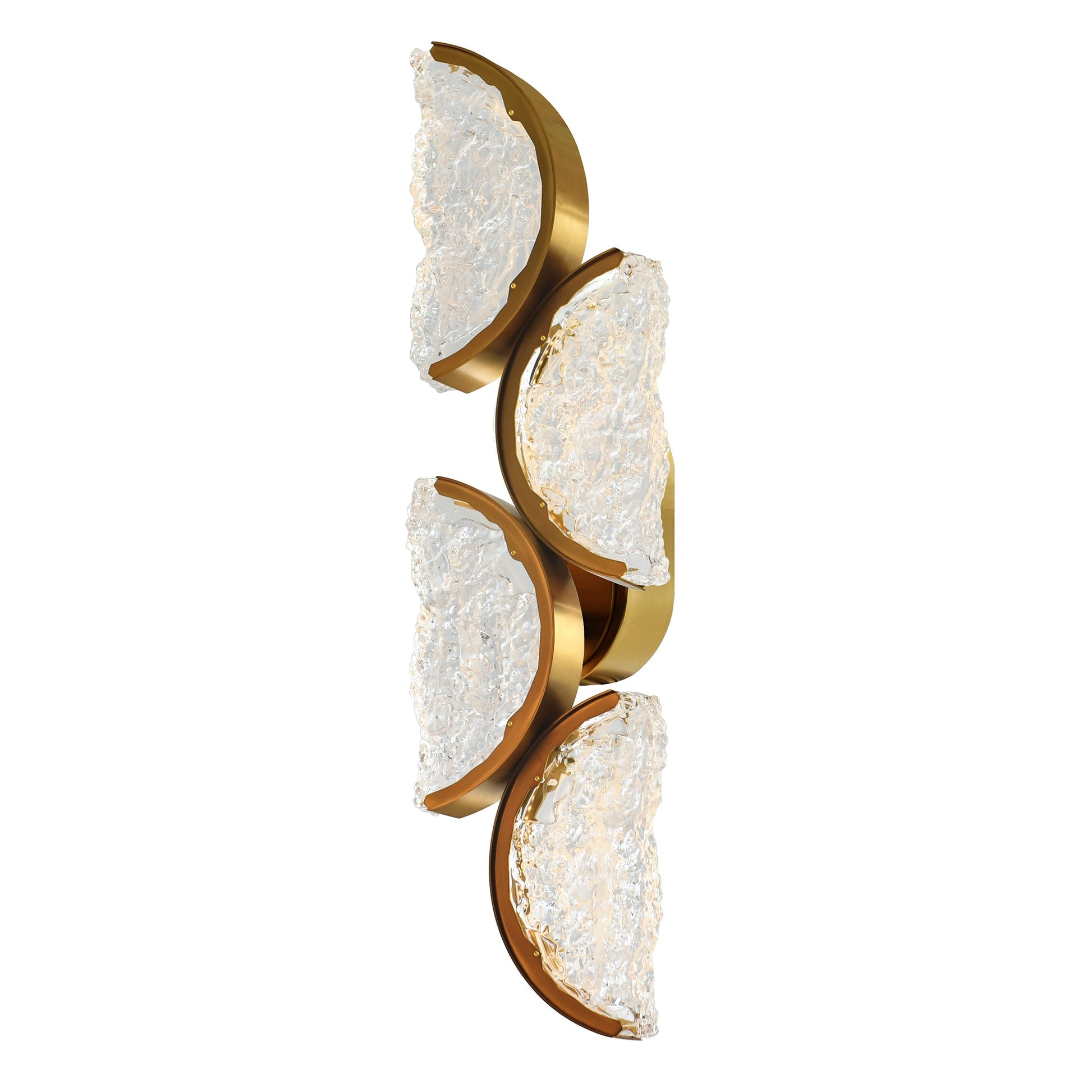 Moon Integrated LED 8in Brass Wall Light with Handcrafted Glass - CWI Lighting
