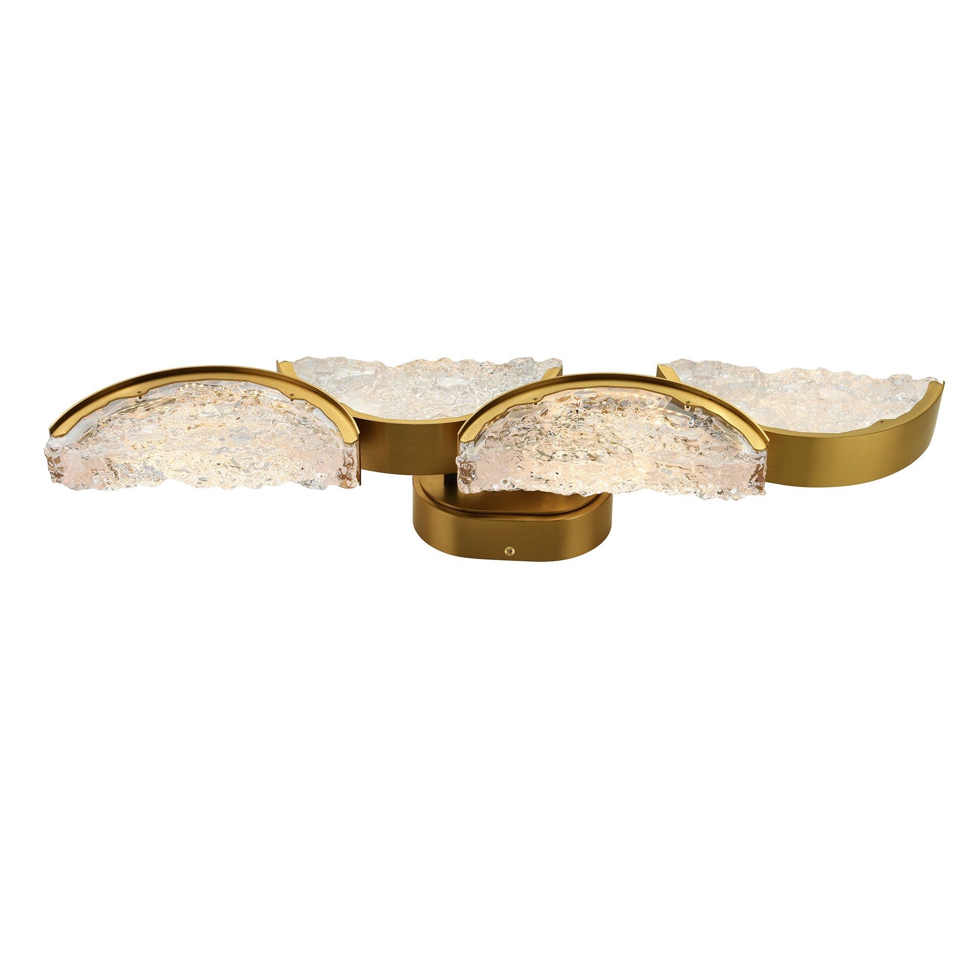 Moon Integrated LED 8in Brass Wall Light with Handcrafted Glass - CWI Lighting