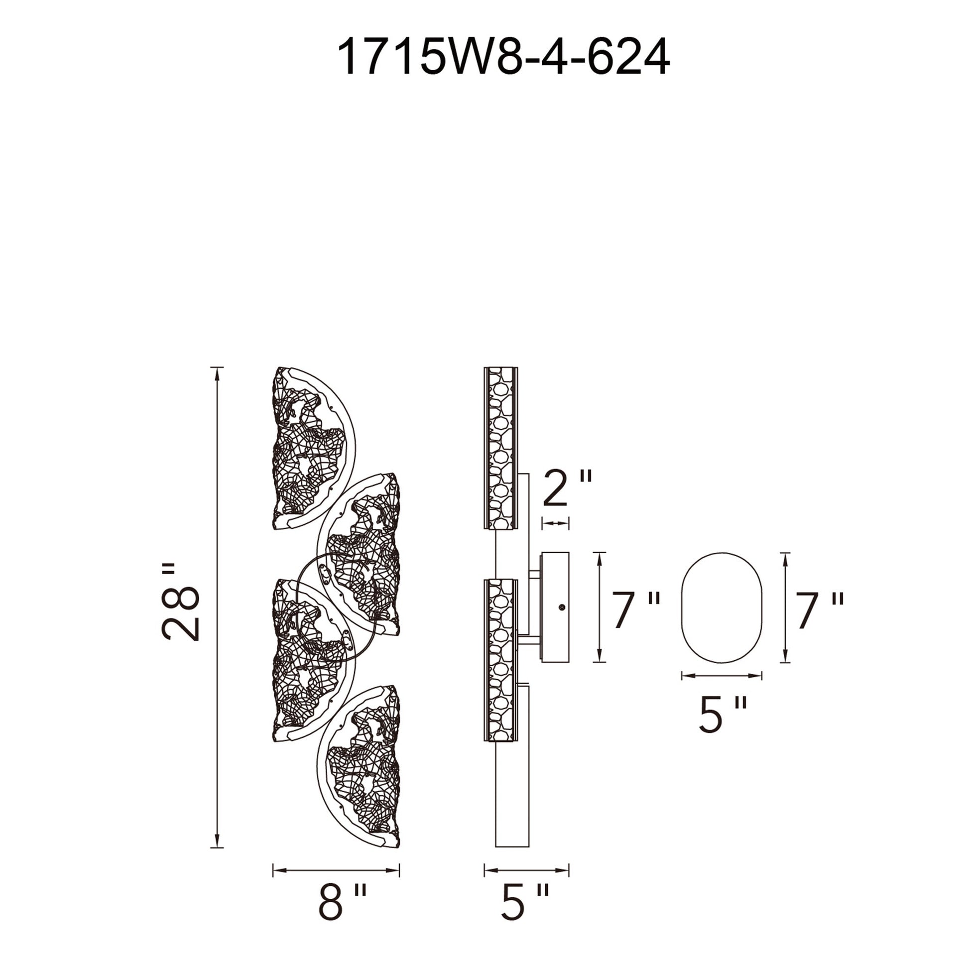Moon Integrated LED 8in Brass Wall Light with Handcrafted Glass - CWI Lighting