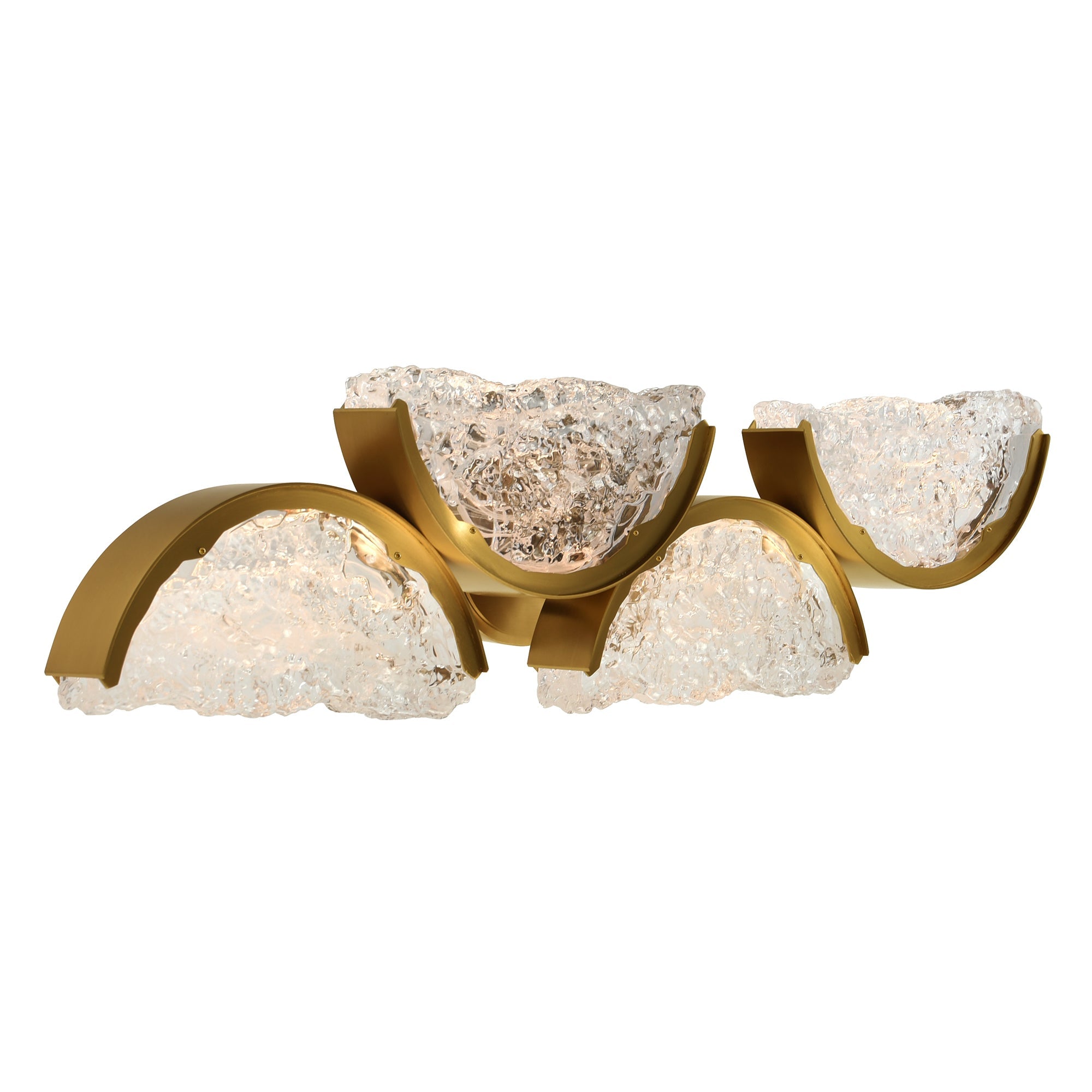 Moon Integrated LED 8in Brass Wall Light with Handcrafted Glass - CWI Lighting