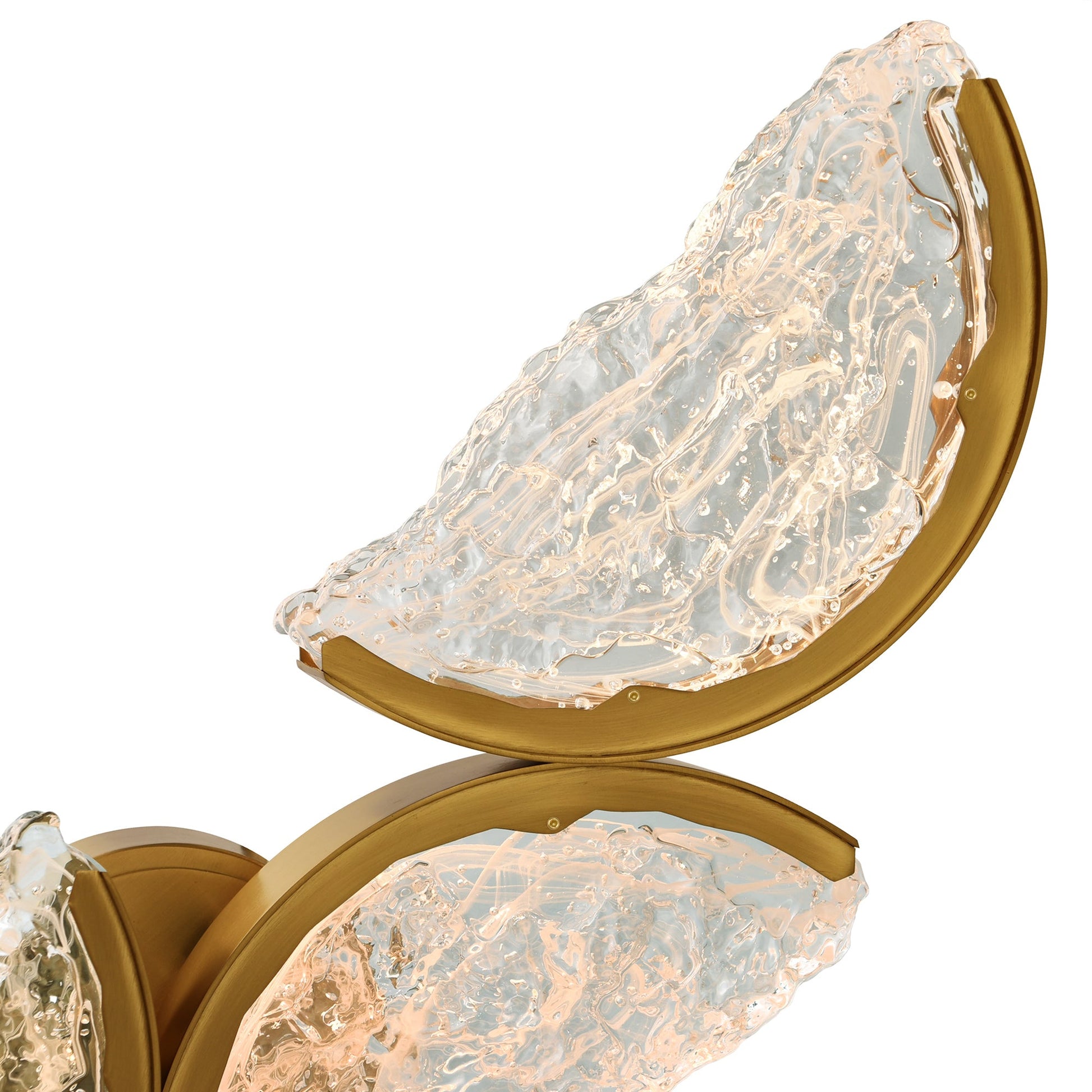 Moon Integrated LED 8in Brass Wall Light with Handcrafted Glass - CWI Lighting