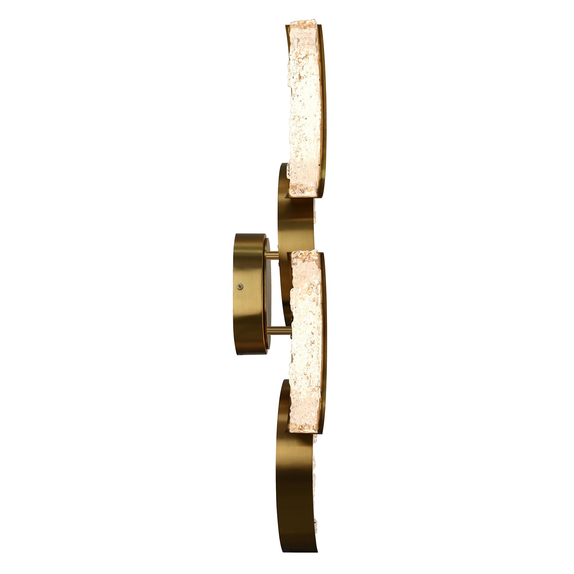 Moon Integrated LED 8in Brass Wall Light with Handcrafted Glass - CWI Lighting