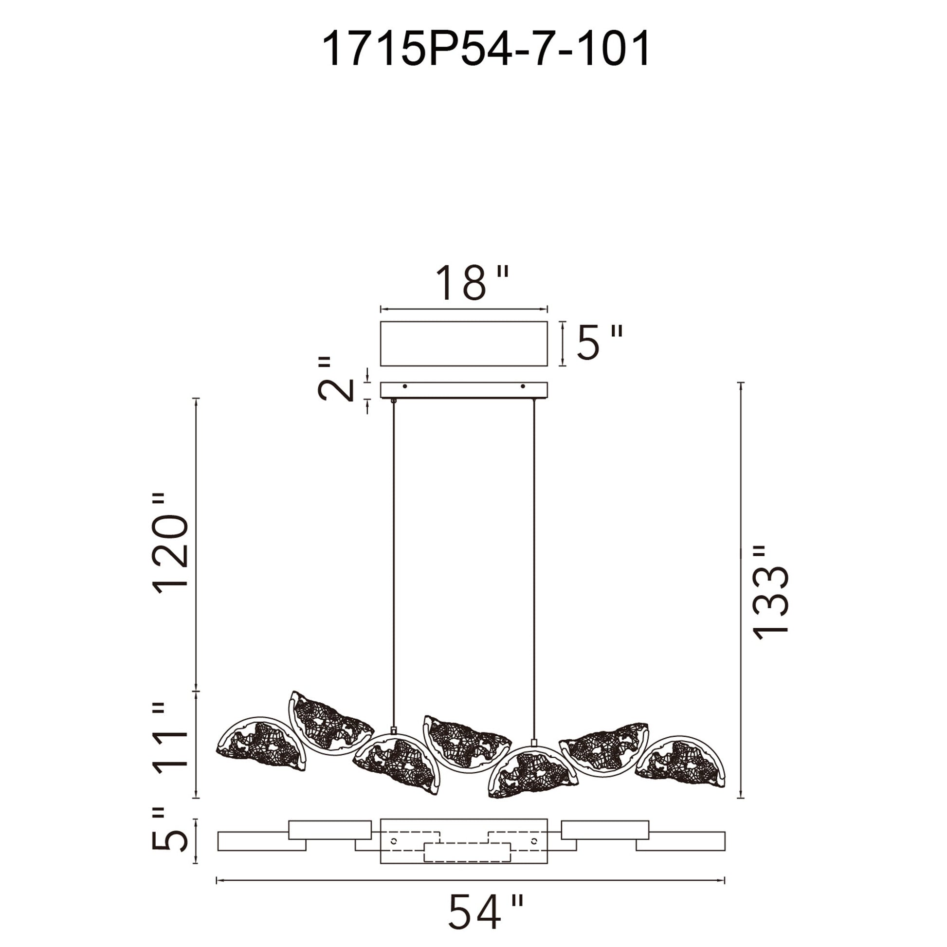 Moon Integrated LED Black Chandelier - CWI Lighting
