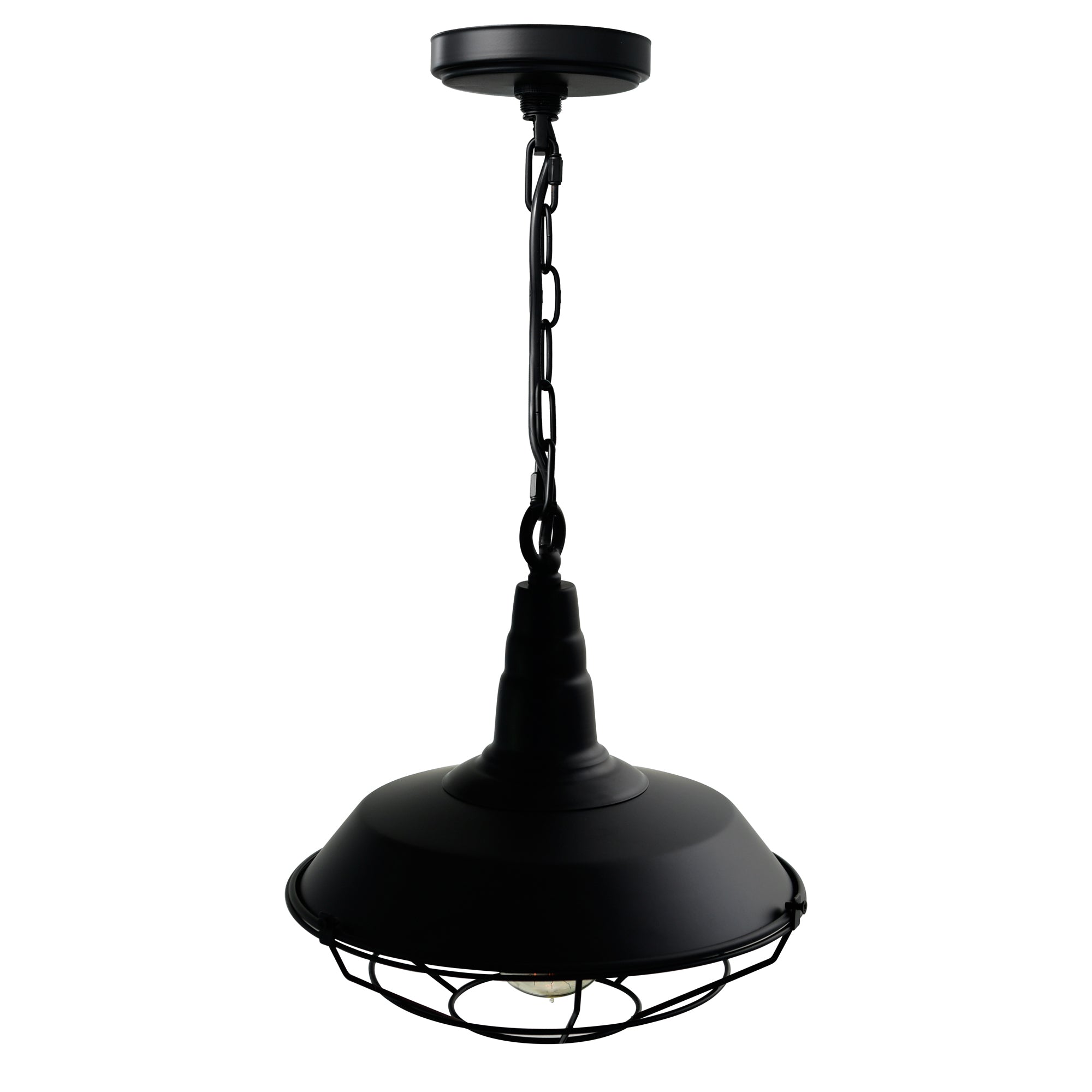Morgan 1 Light 14in Black Down Mini Pendant - CWI Lighting