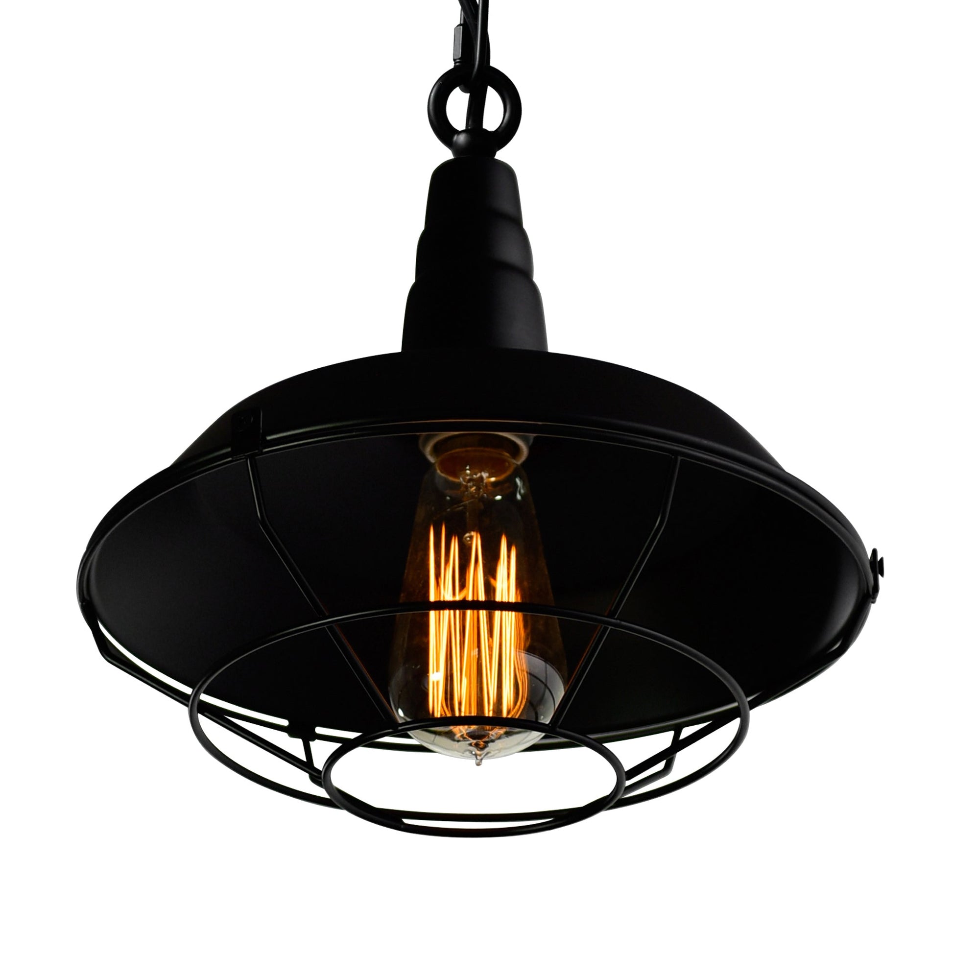 Morgan 1 Light 14in Black Down Mini Pendant - CWI Lighting