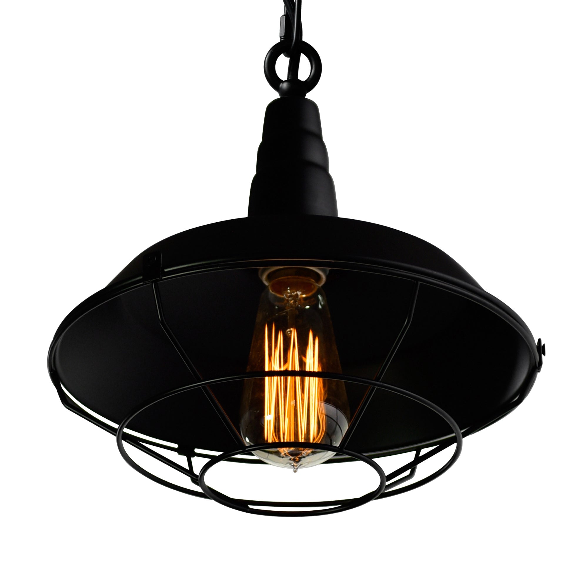 Morgan 1 Light 14in Black Down Mini Pendant - CWI Lighting