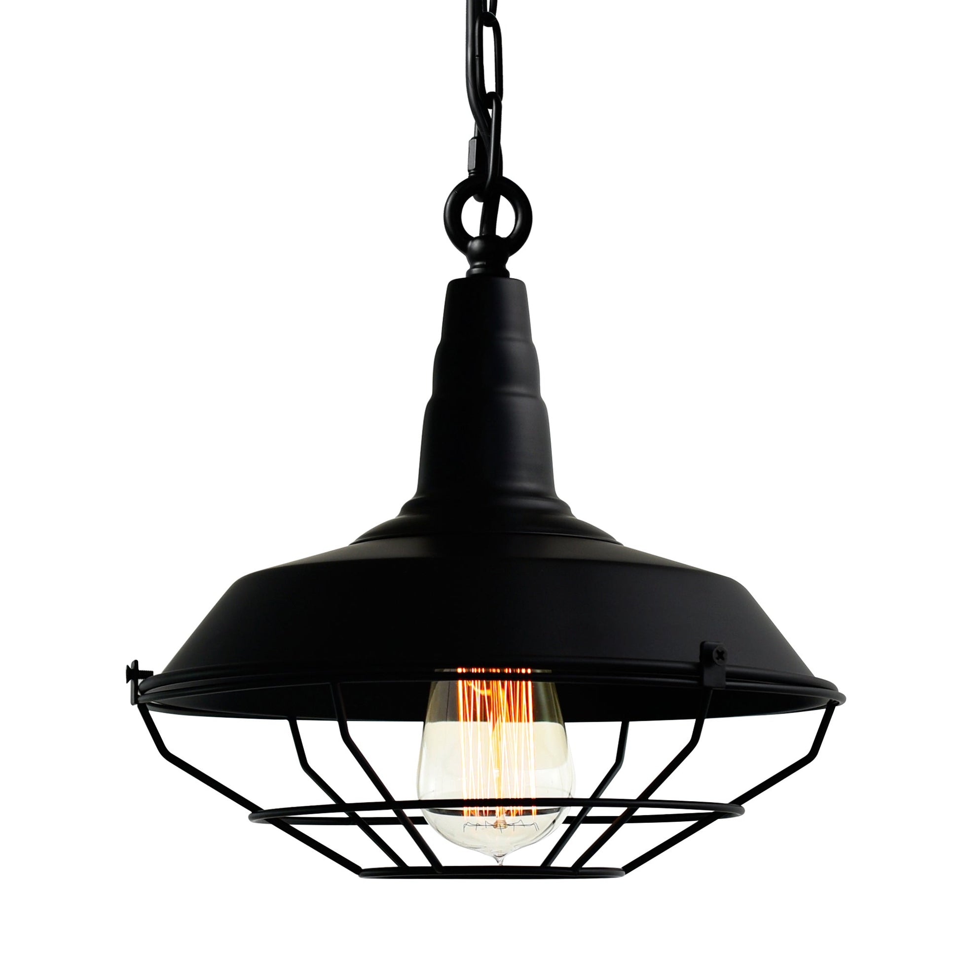 Morgan 1 Light 14in Black Down Mini Pendant - CWI Lighting