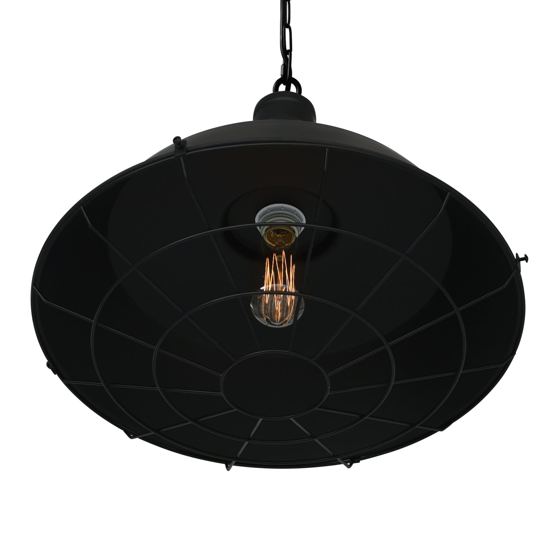 Morgan 1 Light 18in Black Down Pendant - CWI Lighting