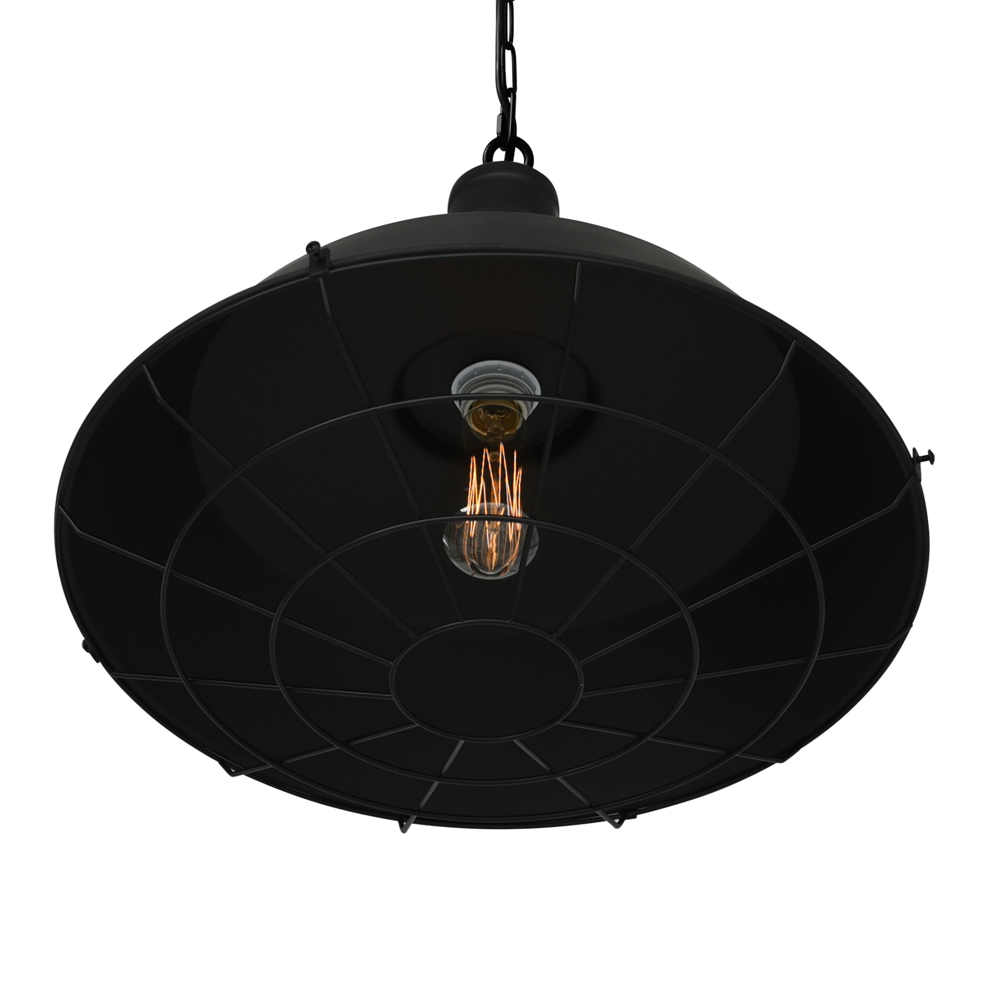 Morgan 1 Light 18in Black Down Pendant - CWI Lighting