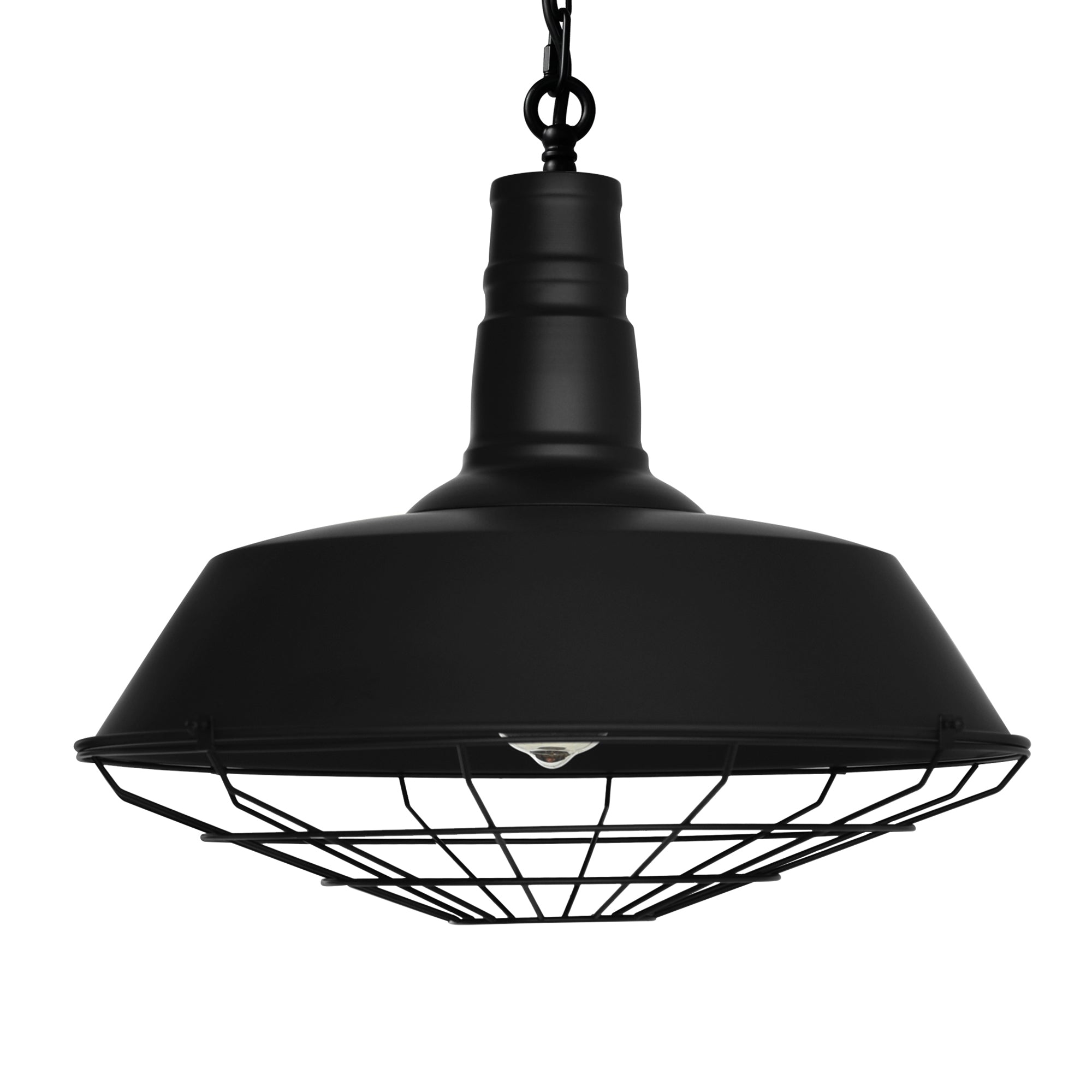 Morgan 1 Light 18in Black Down Pendant - CWI Lighting