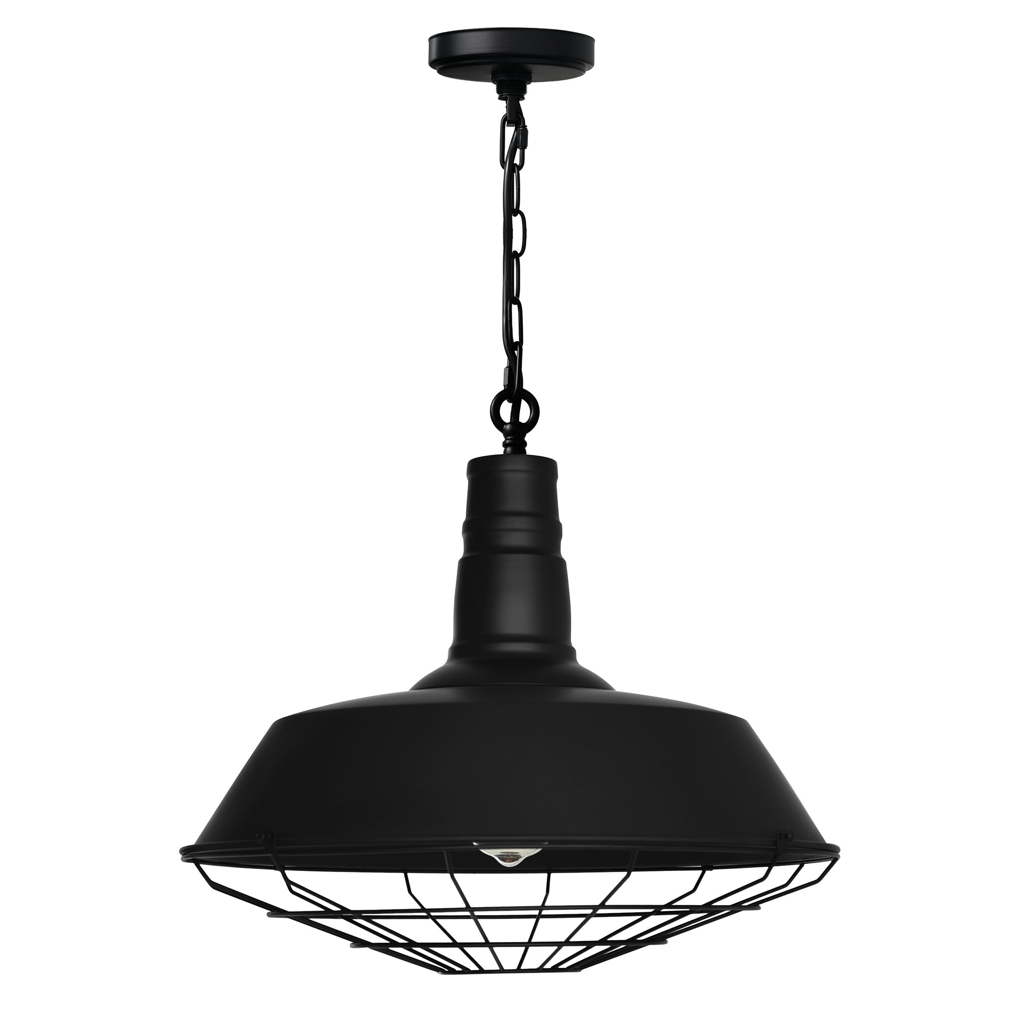 Morgan 1 Light 18in Black Down Pendant - CWI Lighting