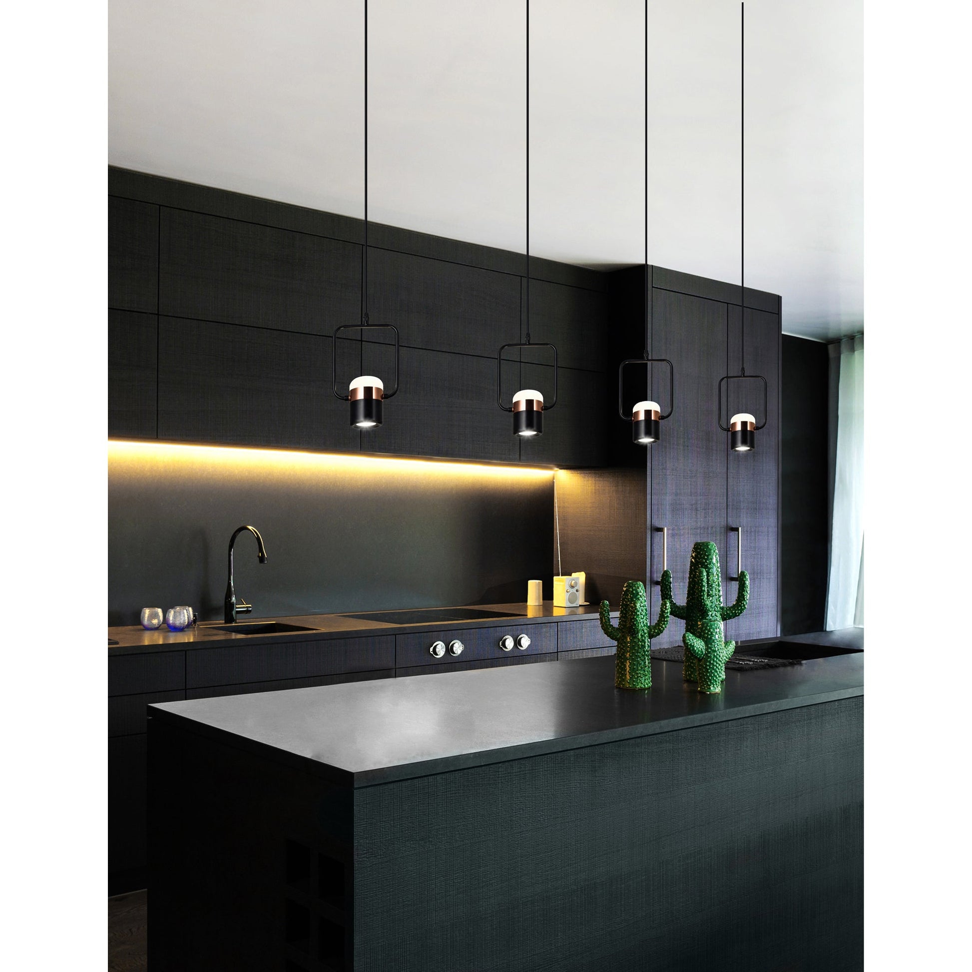 Moxie LED Down Mini Pendant With Black Finish - CWI Lighting