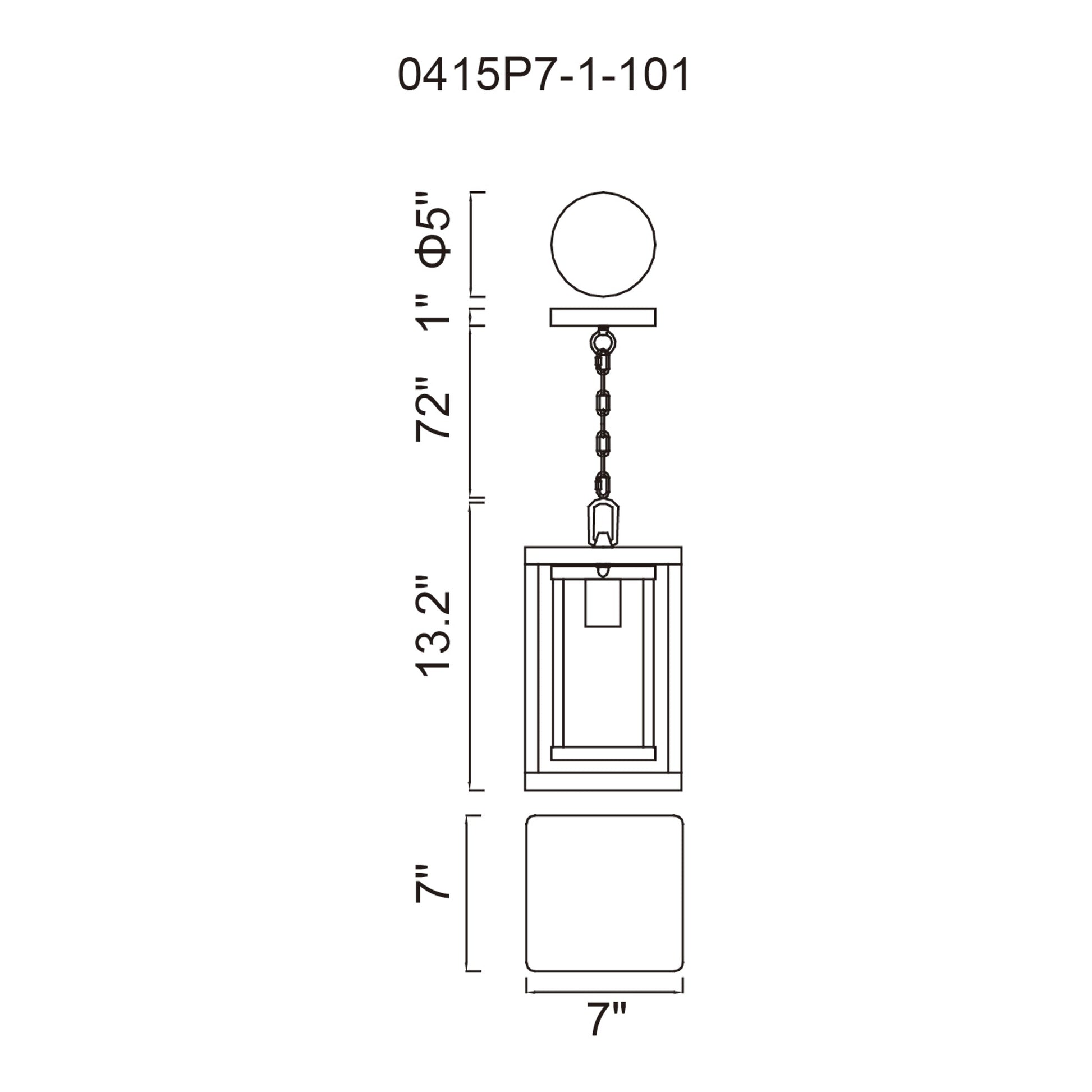 Mulvane 1 Light Black Outdoor Pendant - CWI Lighting