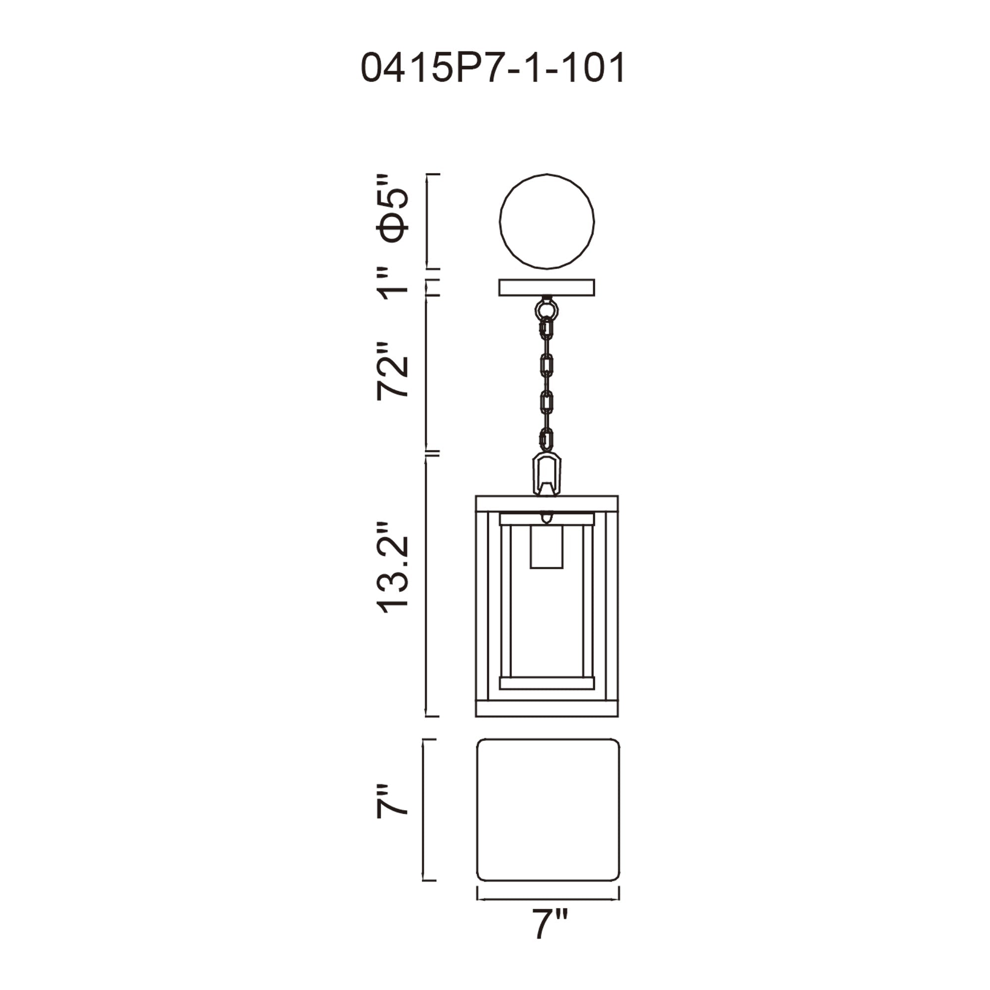 Mulvane 1 Light Black Outdoor Pendant - CWI Lighting