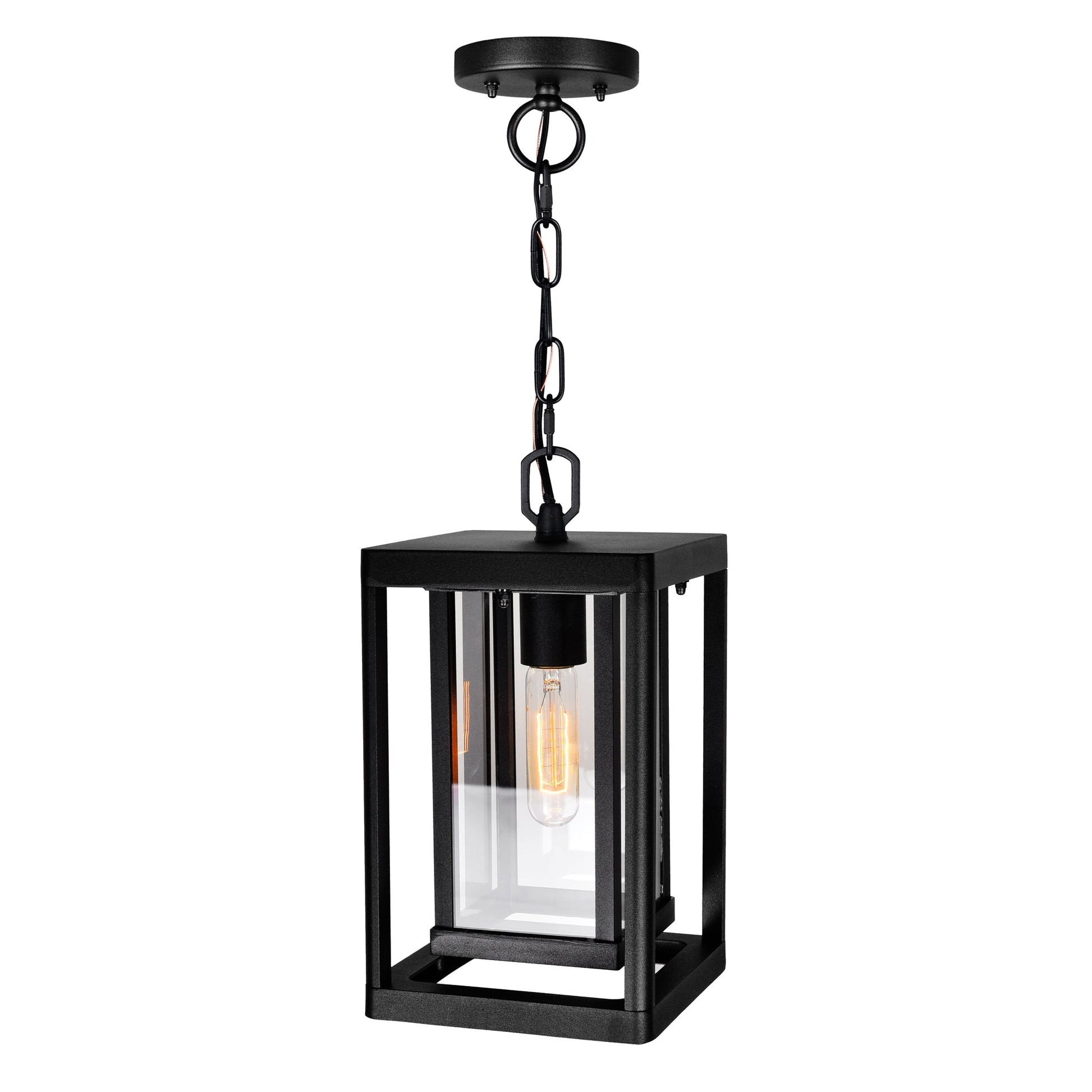 Mulvane 1 Light Black Outdoor Pendant - CWI Lighting