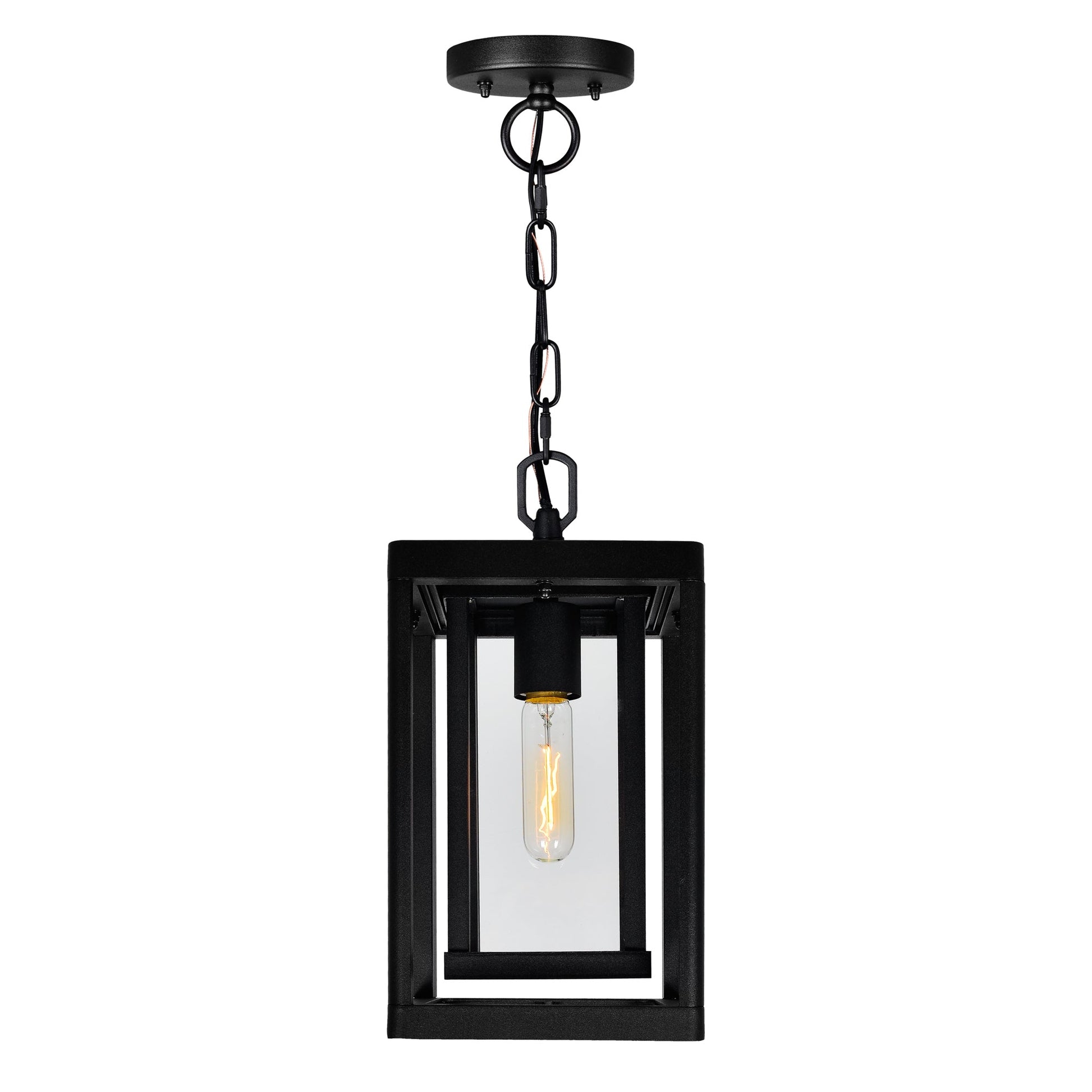 Mulvane 1 Light Black Outdoor Pendant - CWI Lighting