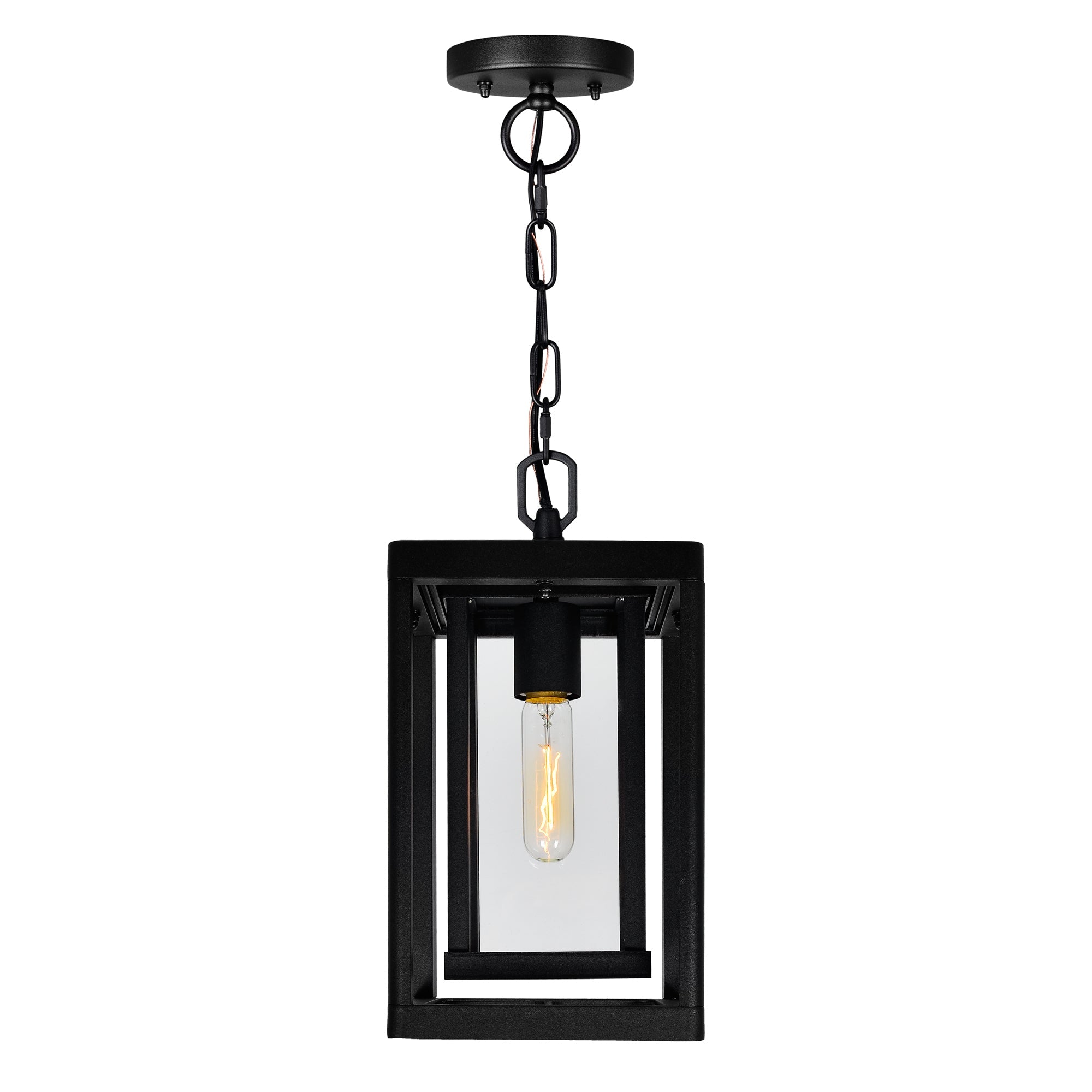 Mulvane 1 Light Black Outdoor Pendant - CWI Lighting
