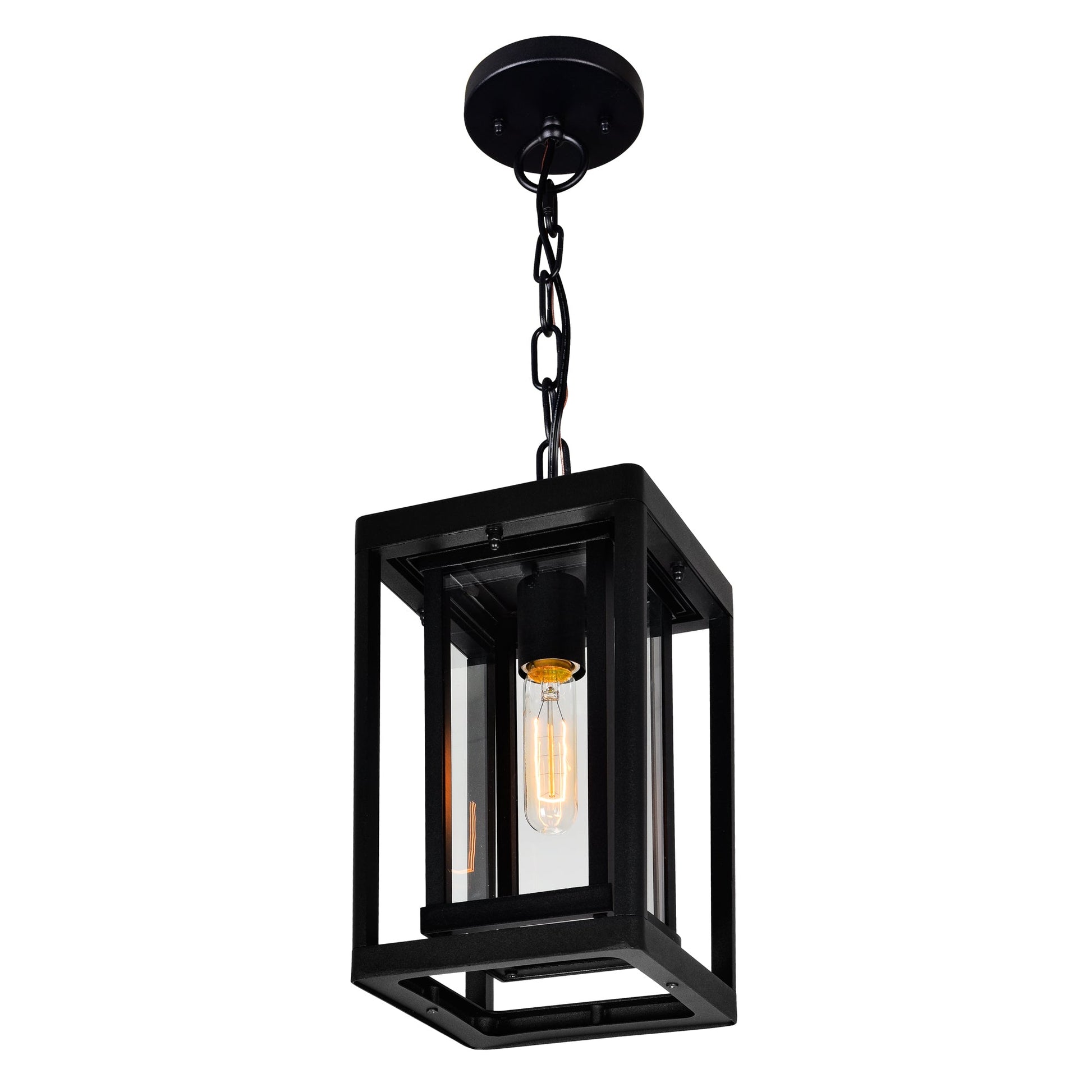 Mulvane 1 Light Black Outdoor Pendant - CWI Lighting