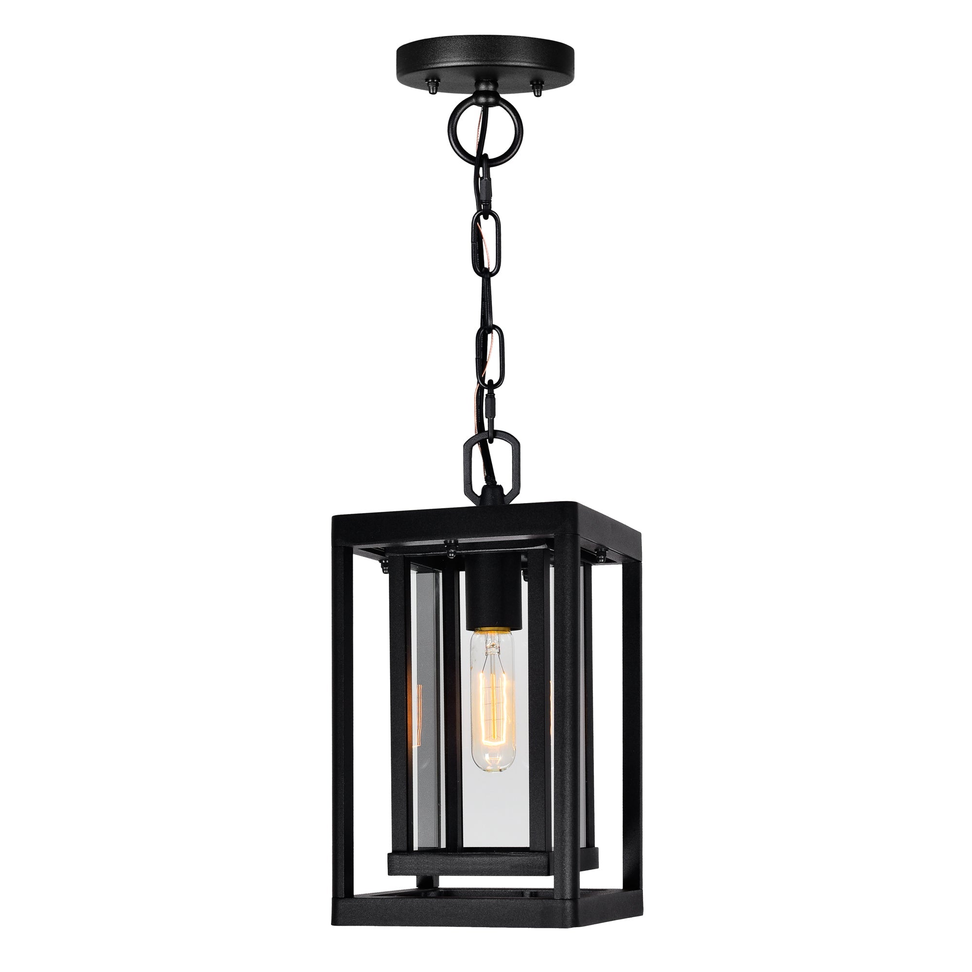 Mulvane 1 Light Black Outdoor Pendant - CWI Lighting