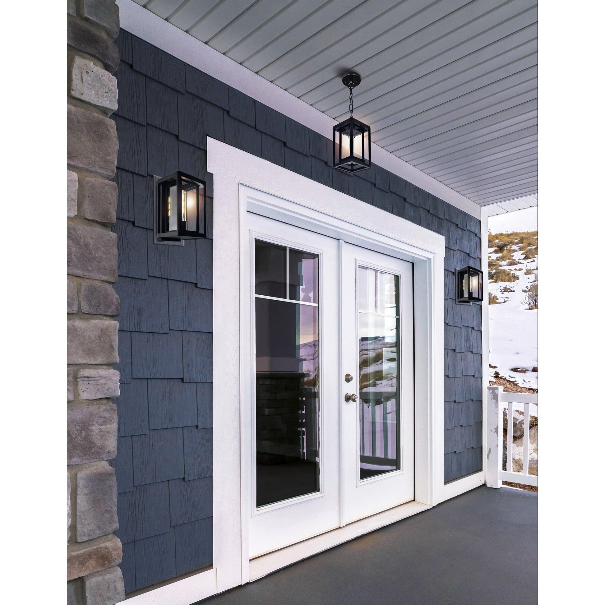 Mulvane 1 Light Black Outdoor Pendant - CWI Lighting