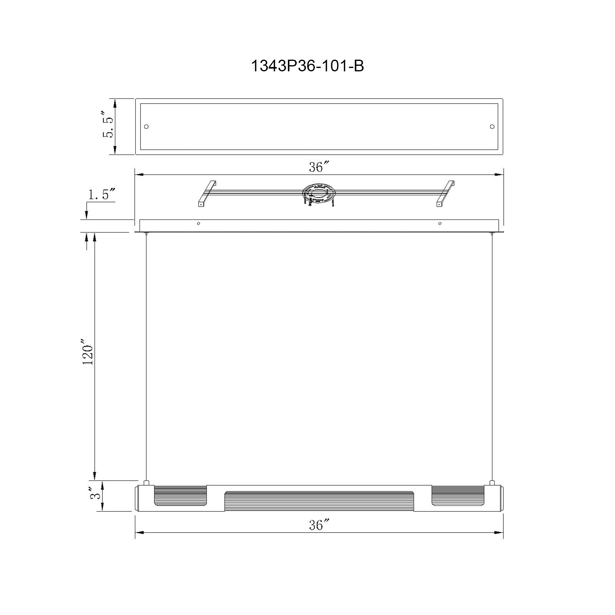 Neva Integrated LED 36in Black Chandelier - CWI Lighting