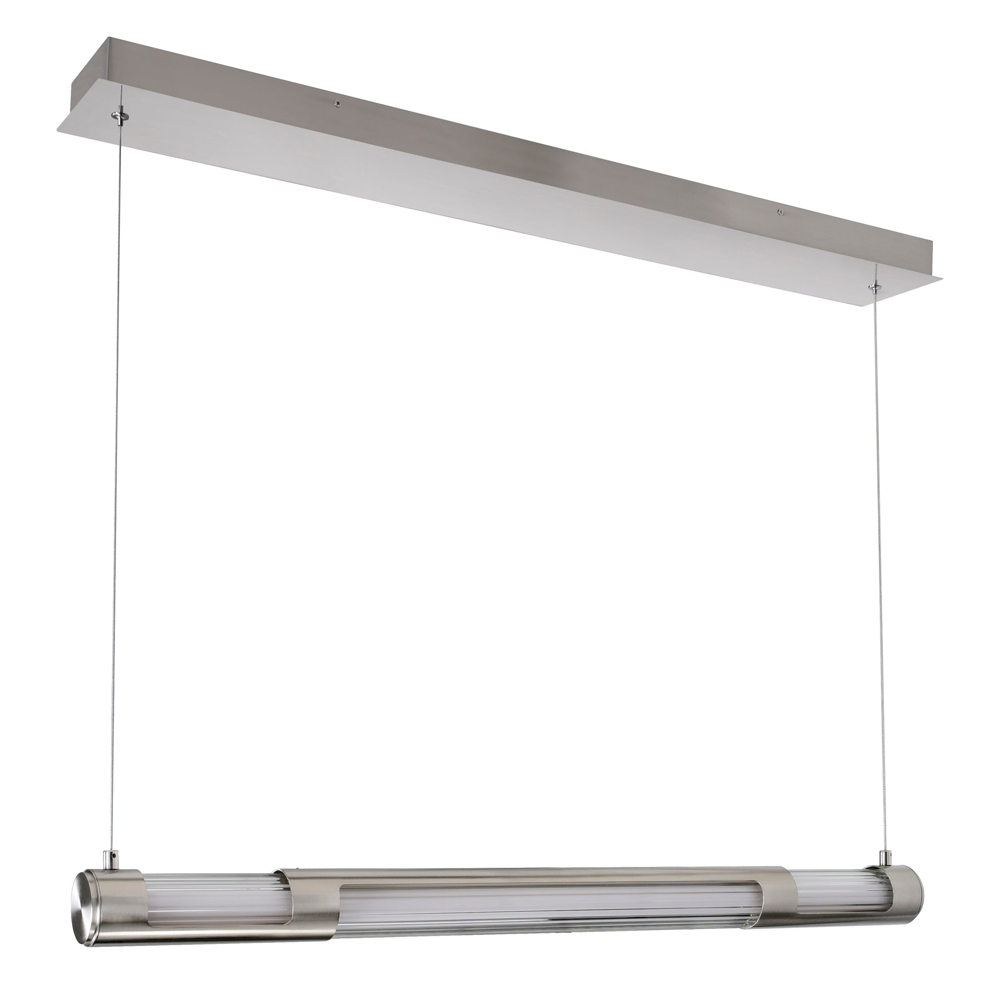 Neva Integrated LED 36in Satin Nickel Chandelier - CWI Lighting