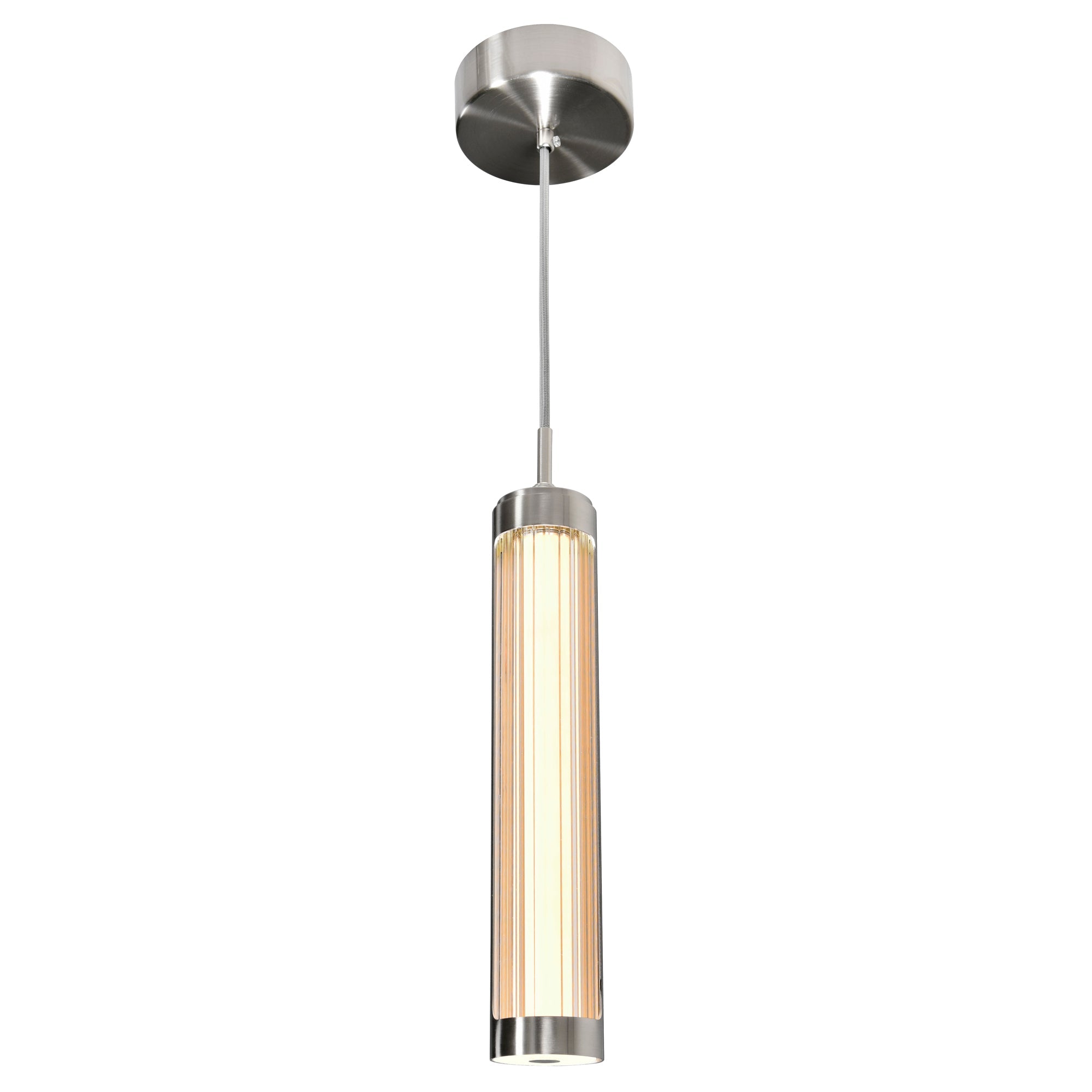 Neva Integrated LED 3in Satin Nickel Pendant - CWI Lighting