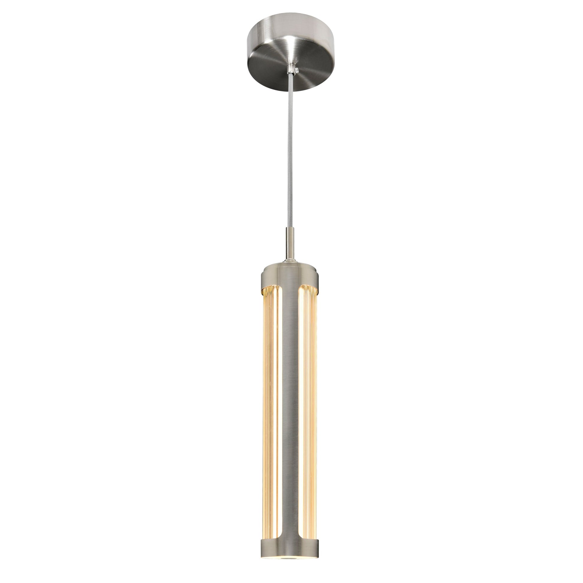 Neva Integrated LED 3in Satin Nickel Pendant - CWI Lighting