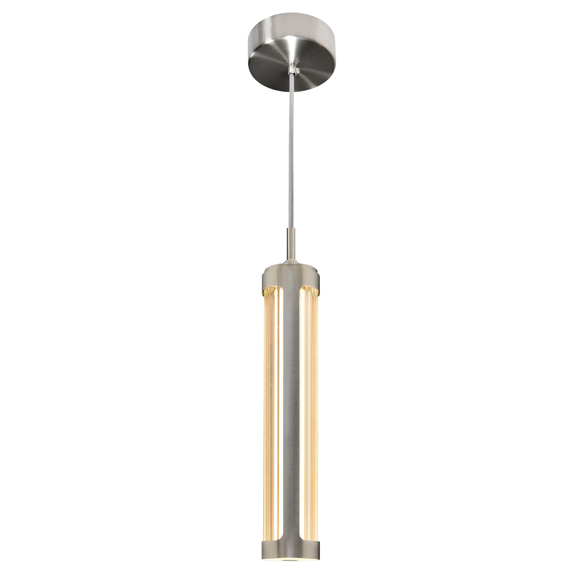 Neva Integrated LED 3in Satin Nickel Pendant - CWI Lighting
