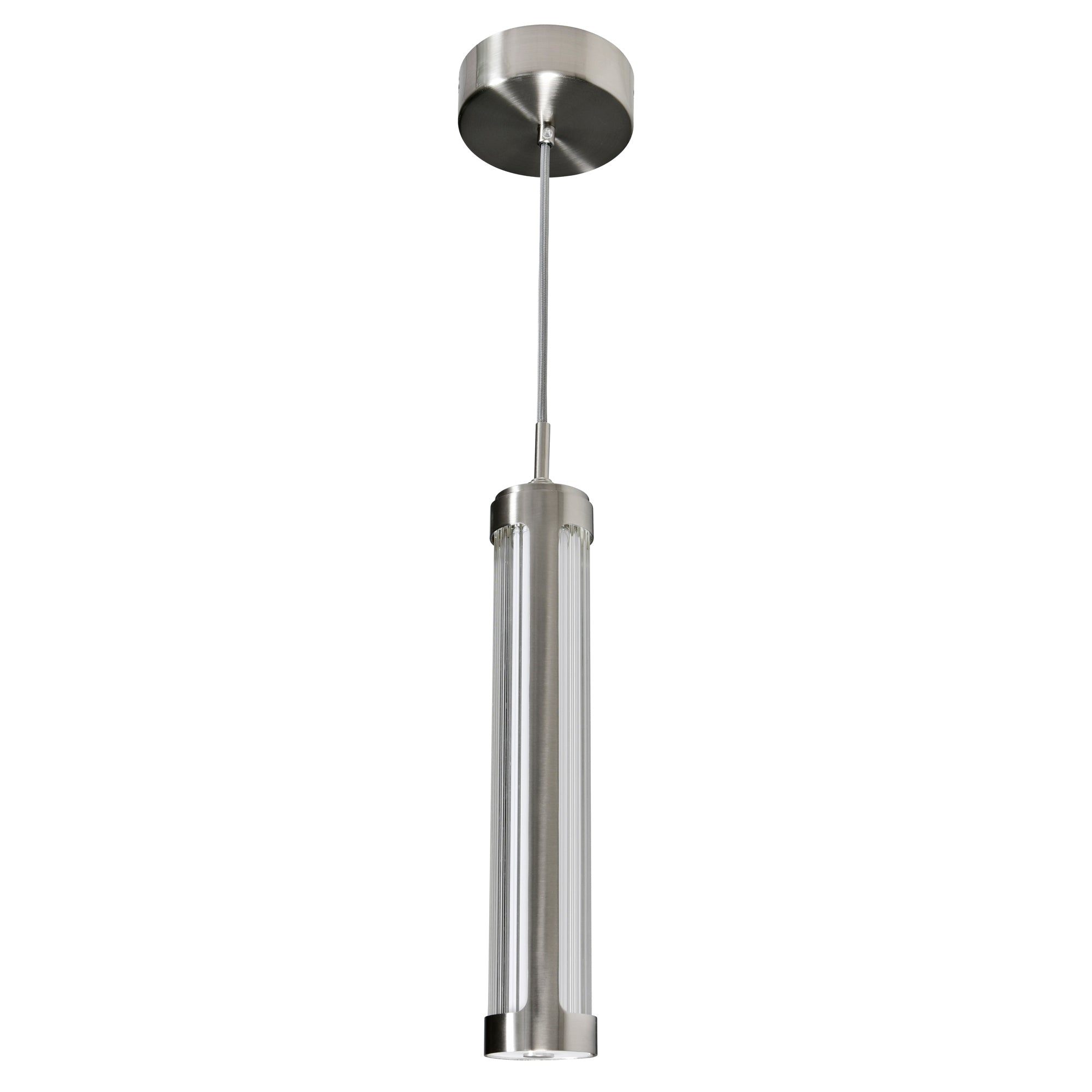 Neva Integrated LED 3in Satin Nickel Pendant - CWI Lighting