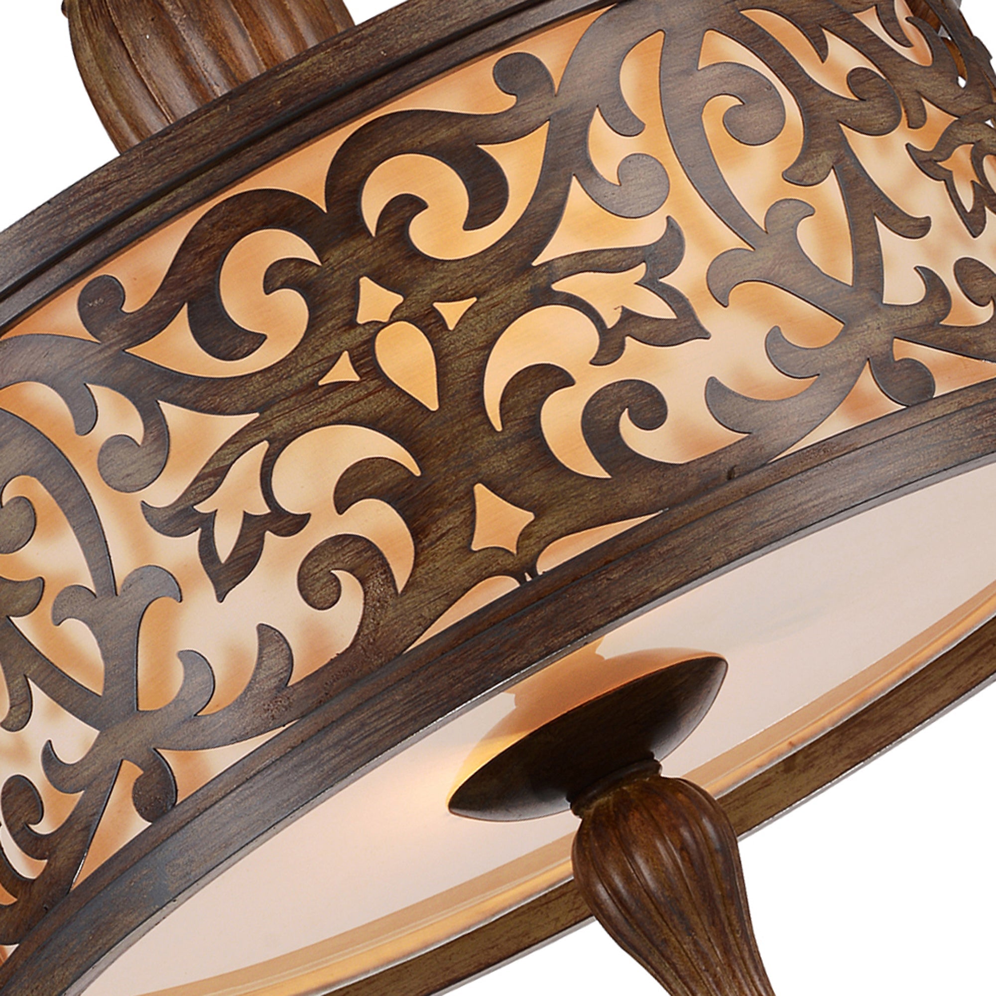 Nicole 3 Light 14in Brushed Chocolate Drum Shade Flush Mount - CWI Lighting