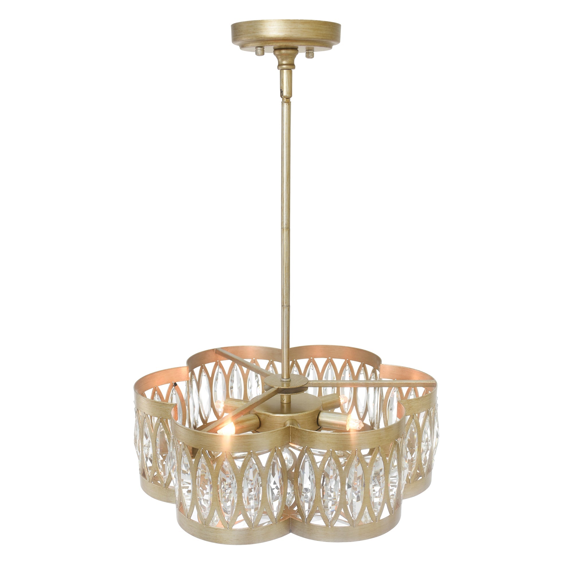 Nova 6 Light 16in Champagne Chandelier - CWI Lighting