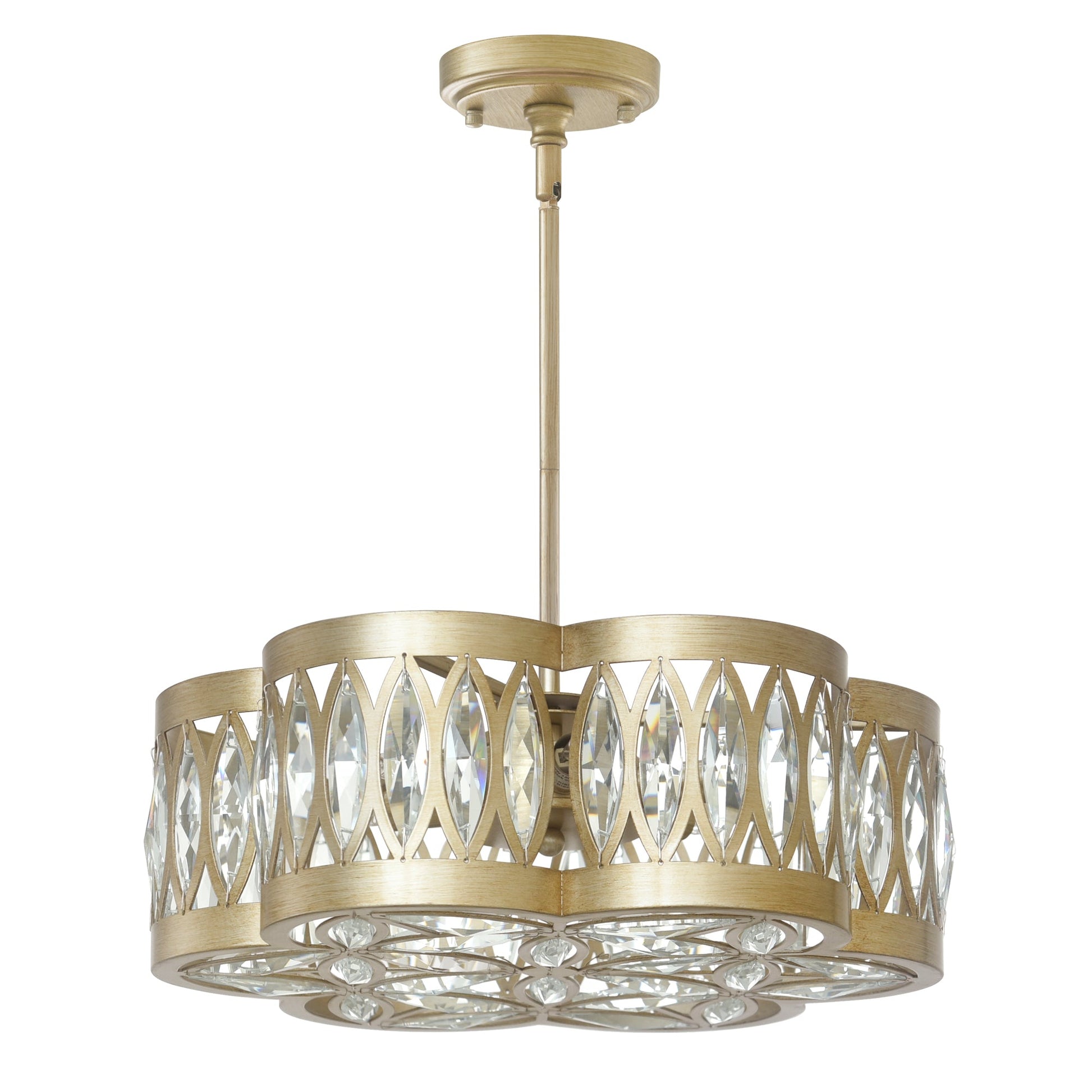 Nova 6 Light 16in Champagne Chandelier - CWI Lighting