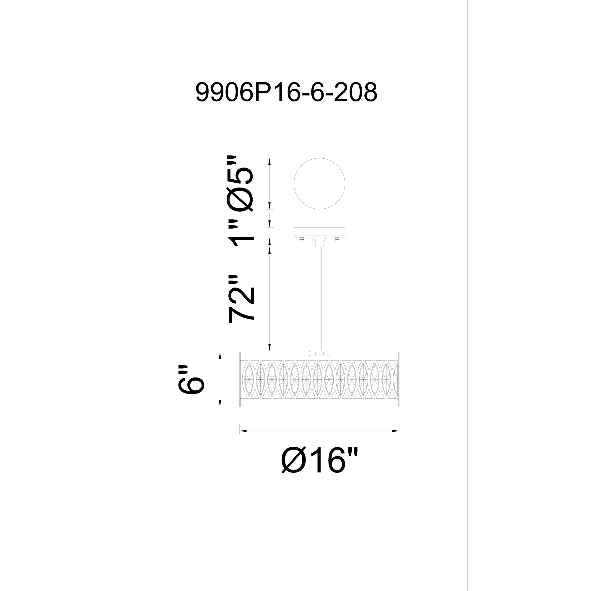 Nova 6 Light 16in Champagne Chandelier - CWI Lighting