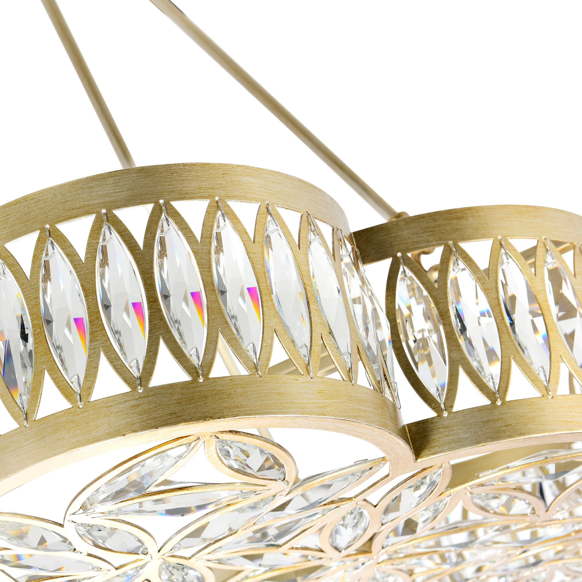 Nova 8 Light 31in Champagne Chandelier - CWI Lighting