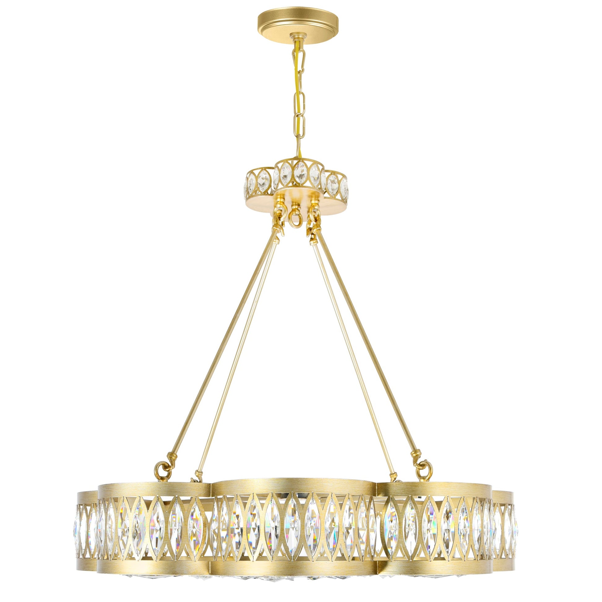 Nova 8 Light 31in Champagne Chandelier - CWI Lighting