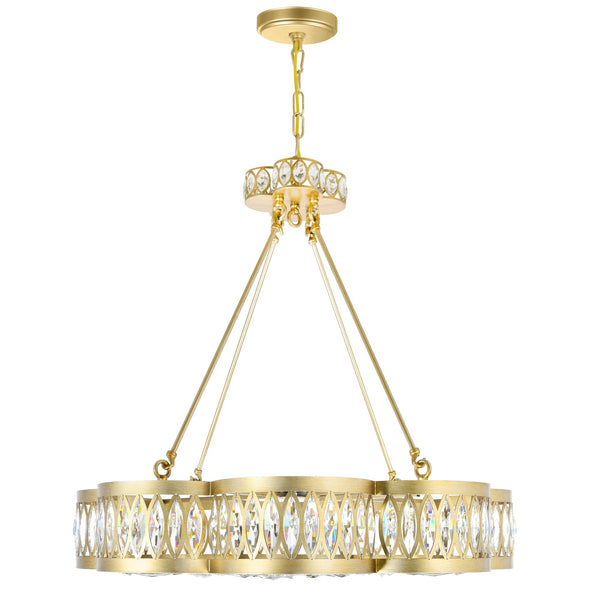 Nova 8 Light 31in Champagne Chandelier - CWI Lighting