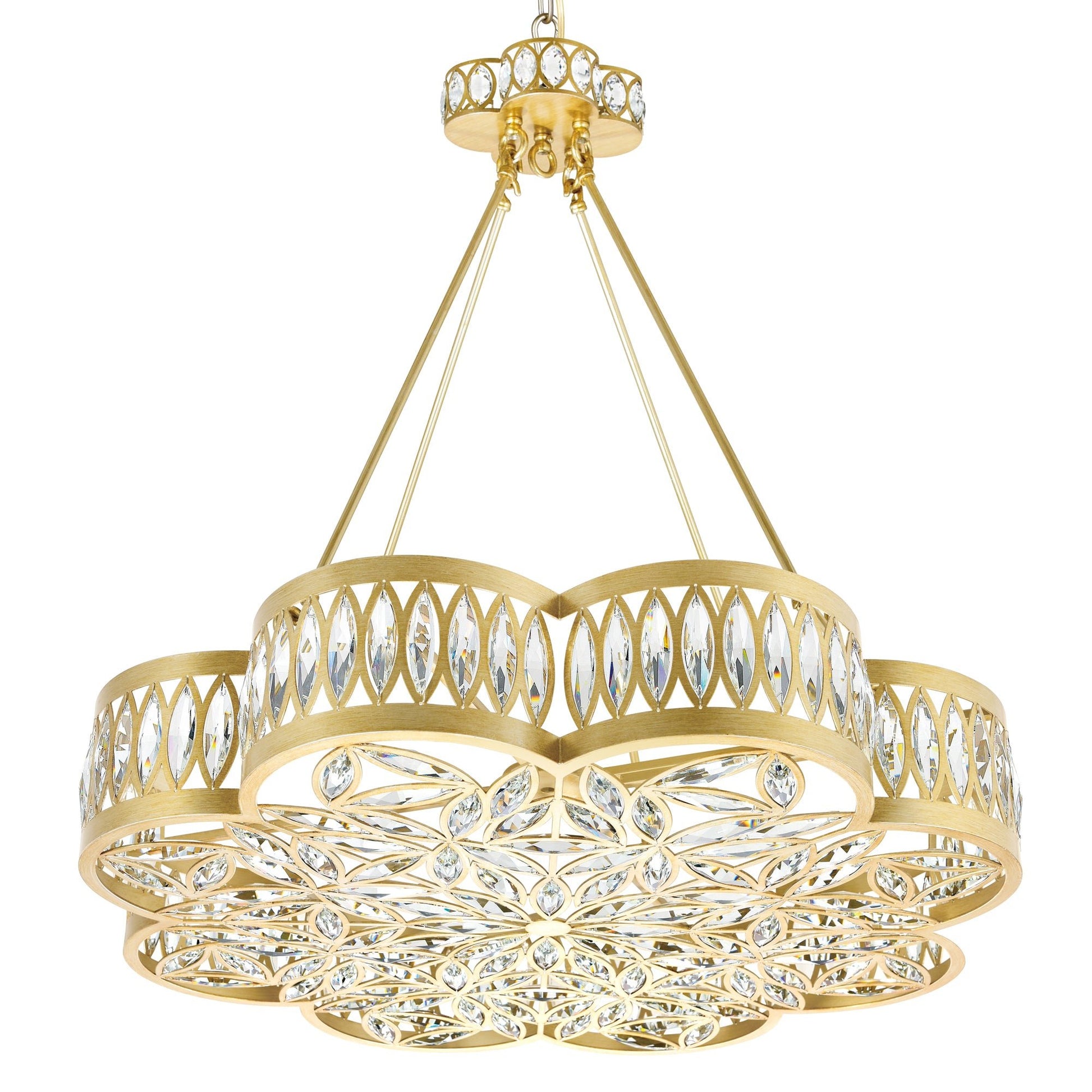 Nova 8 Light 31in Champagne Chandelier - CWI Lighting