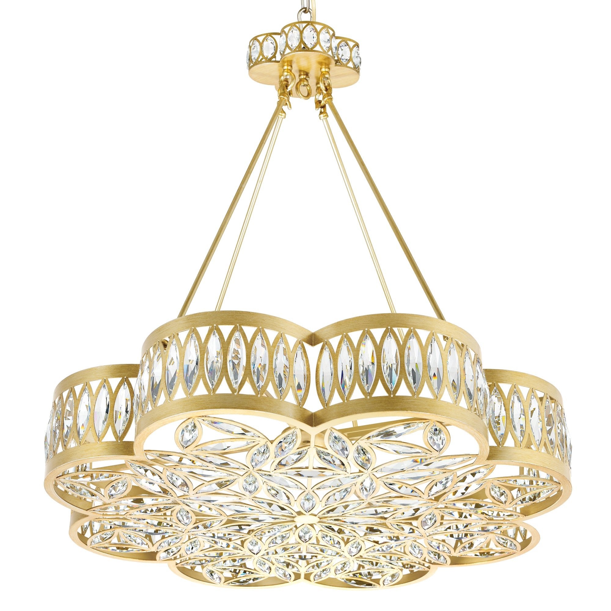 Nova 8 Light 31in Champagne Chandelier - CWI Lighting