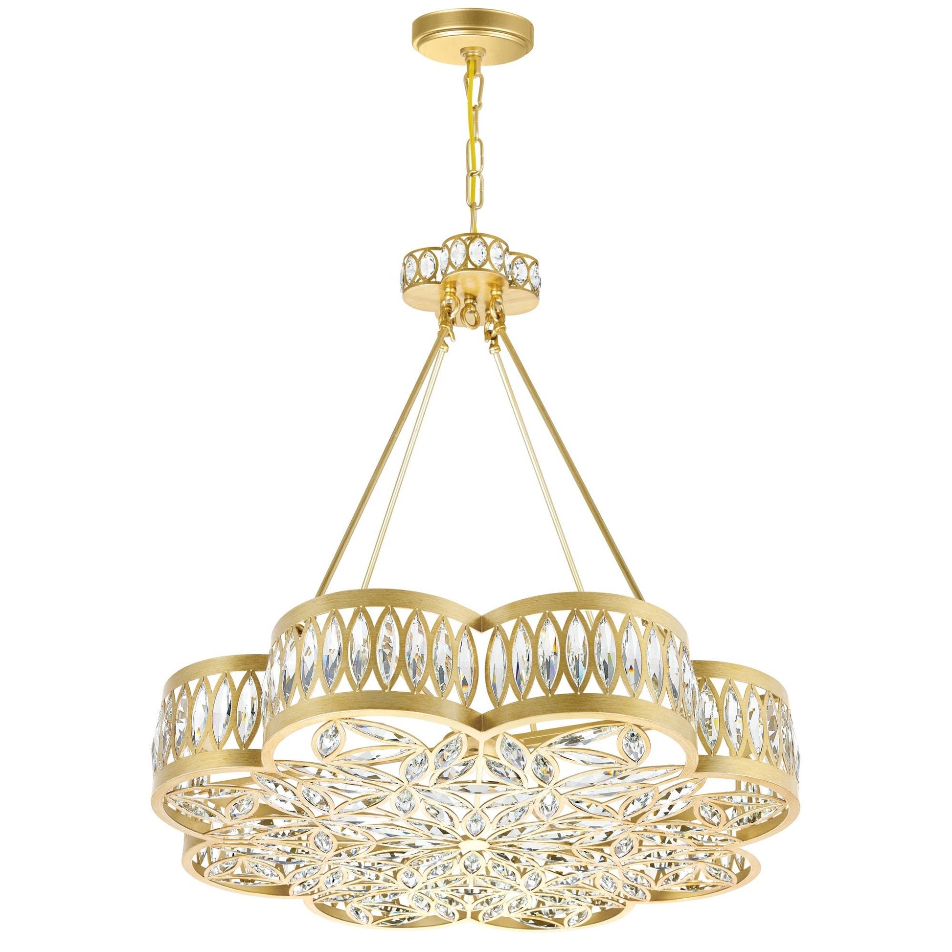 Nova 8 Light 31in Champagne Chandelier - CWI Lighting