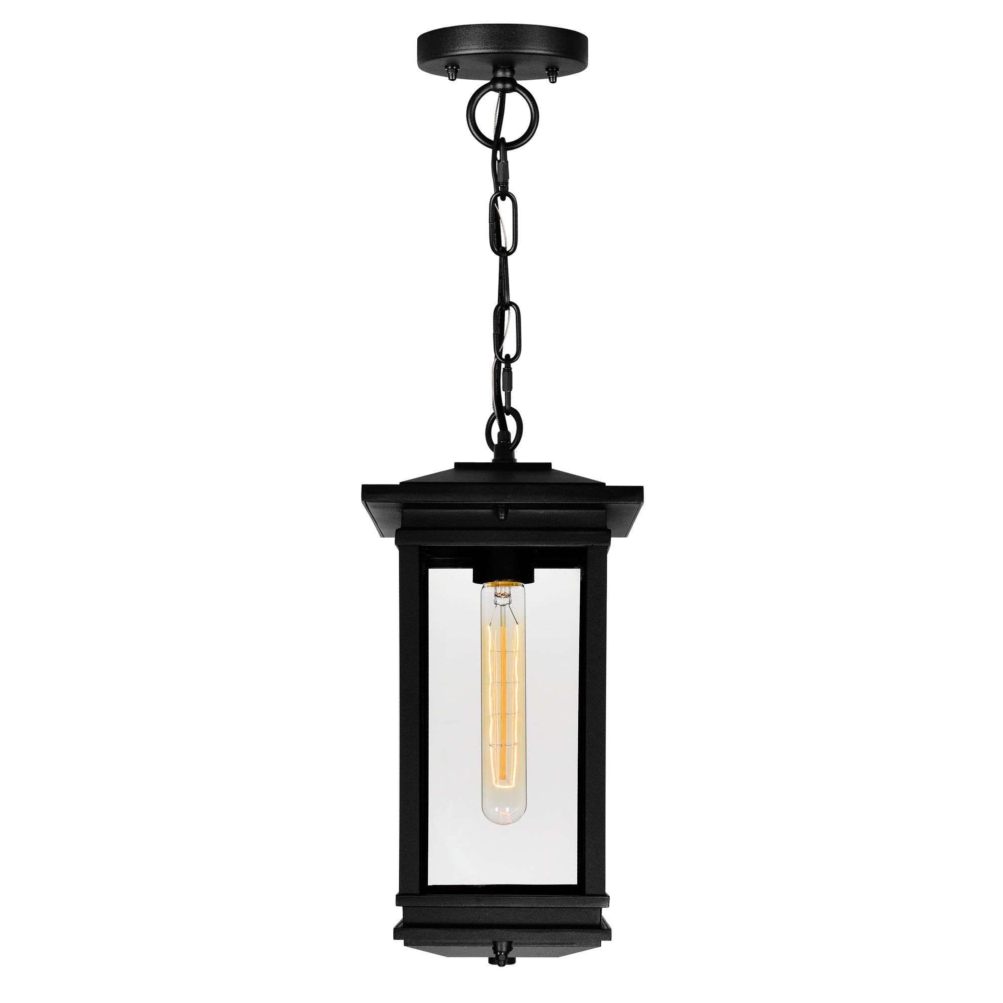 Oakwood 1 Light Outdoor Black Pendant - CWI Lighting