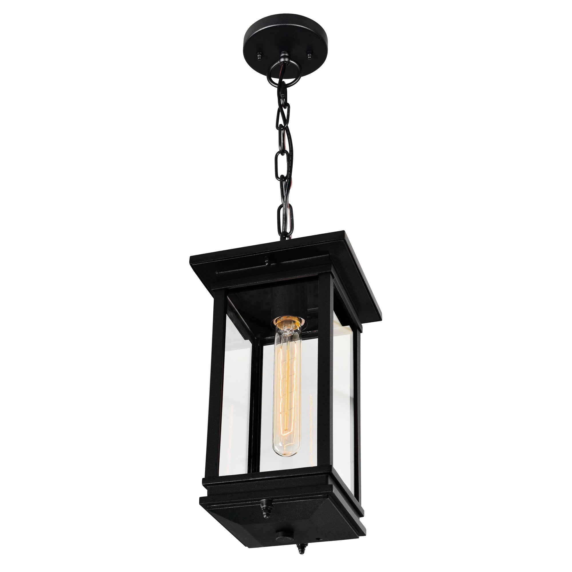 Oakwood 1 Light Outdoor Black Pendant - CWI Lighting