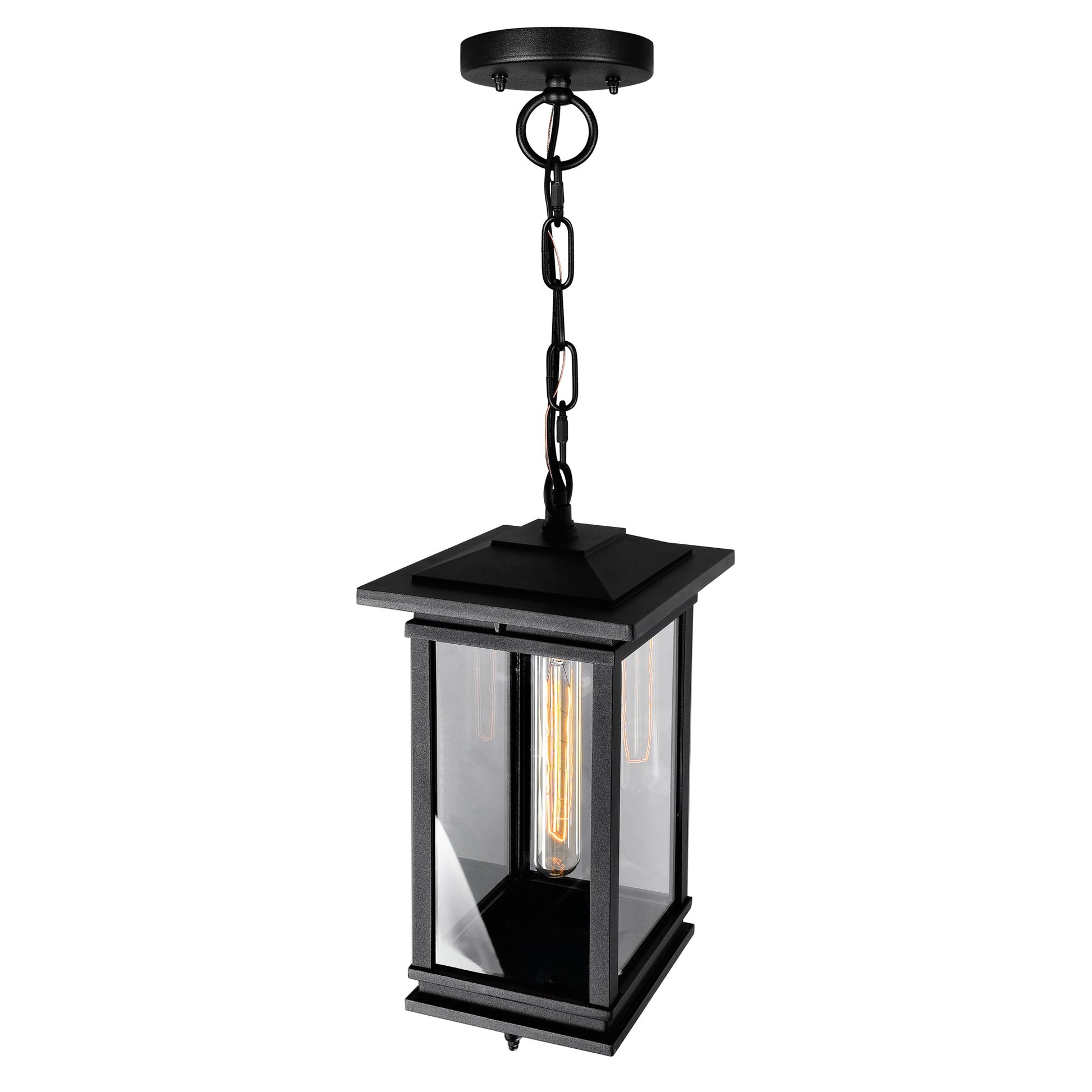 Oakwood 1 Light Outdoor Black Pendant - CWI Lighting